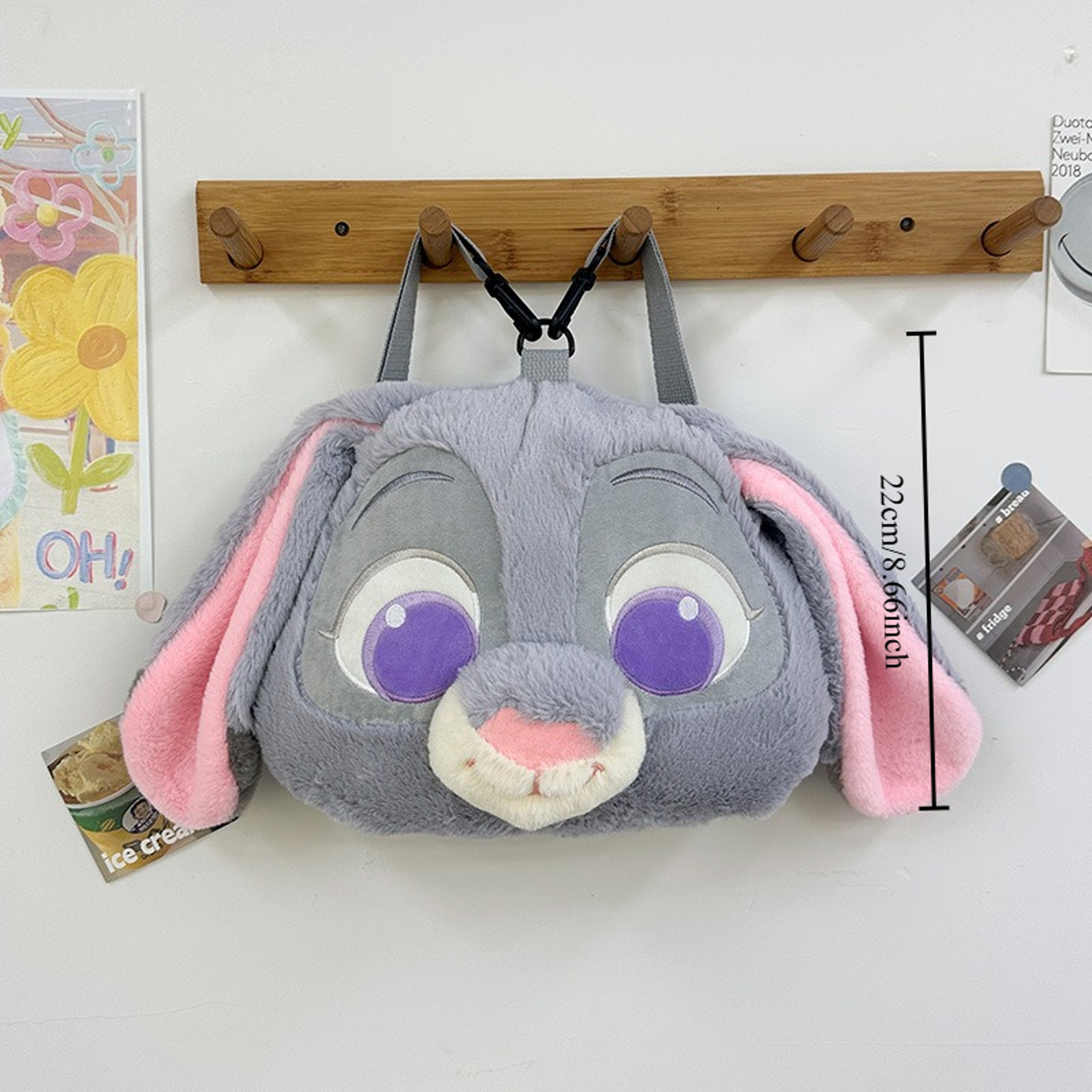 Cute Fox Plush Backpack Bunny Fashion Plushie Knapsack Animal Sling Bag For Kids Versatile Gift For 6