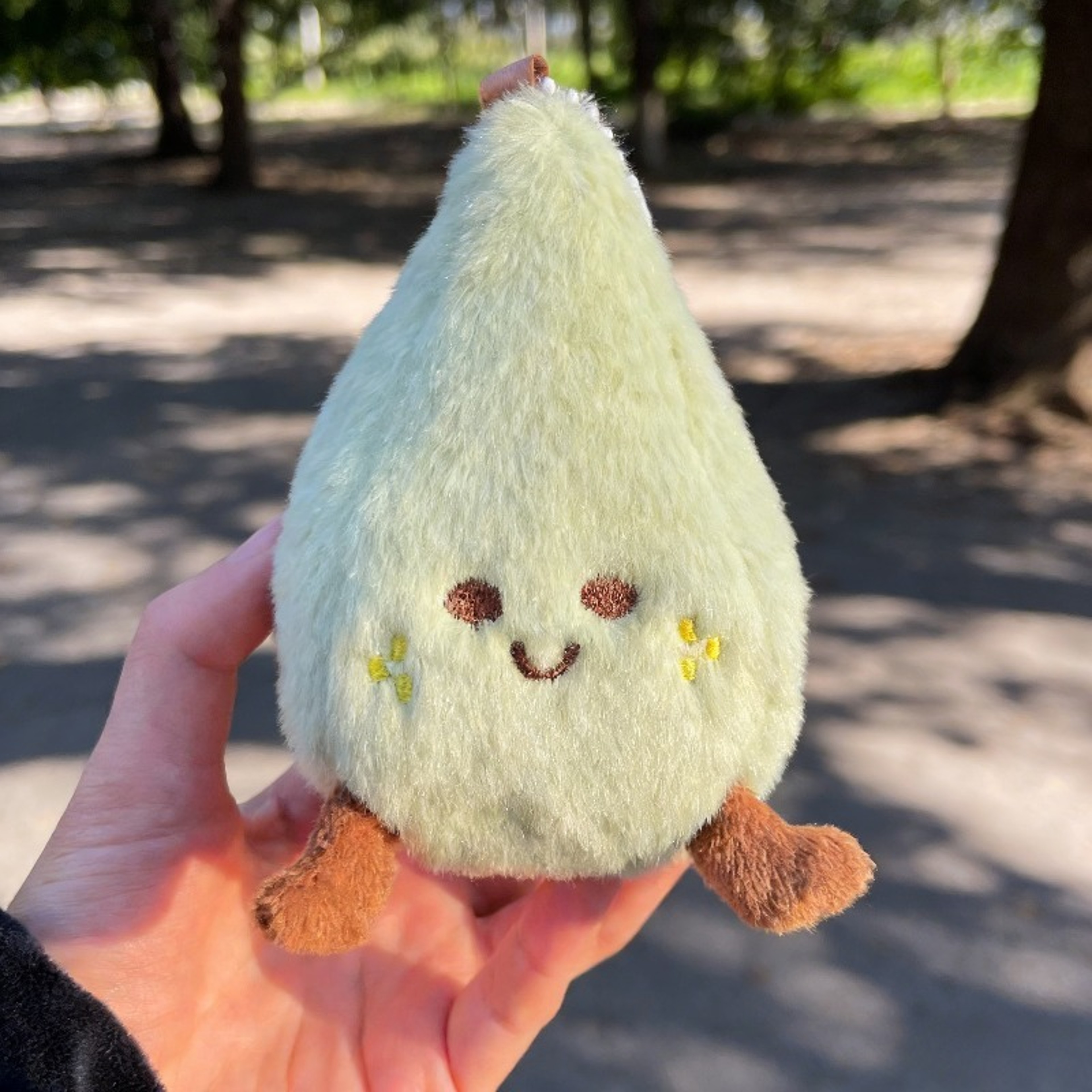 Fluffy Pear Plush Keychain Soft Stuffed Cartoon Fruit Doll Backpack Charm For Kids  Adults 3