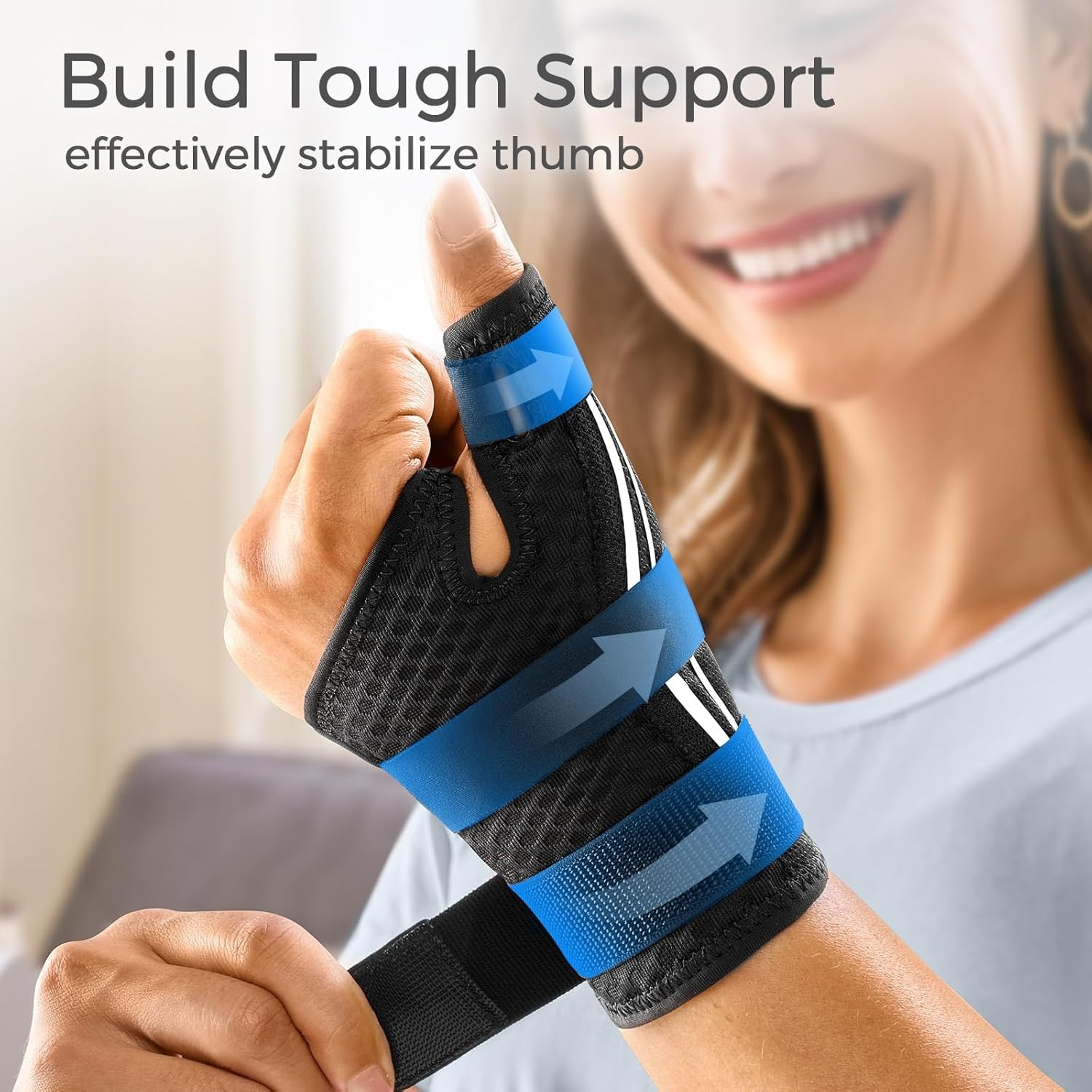 Adjustable Wrist Splint Support Brace Comfortable & Breathable with Adhesive Strips – view 3