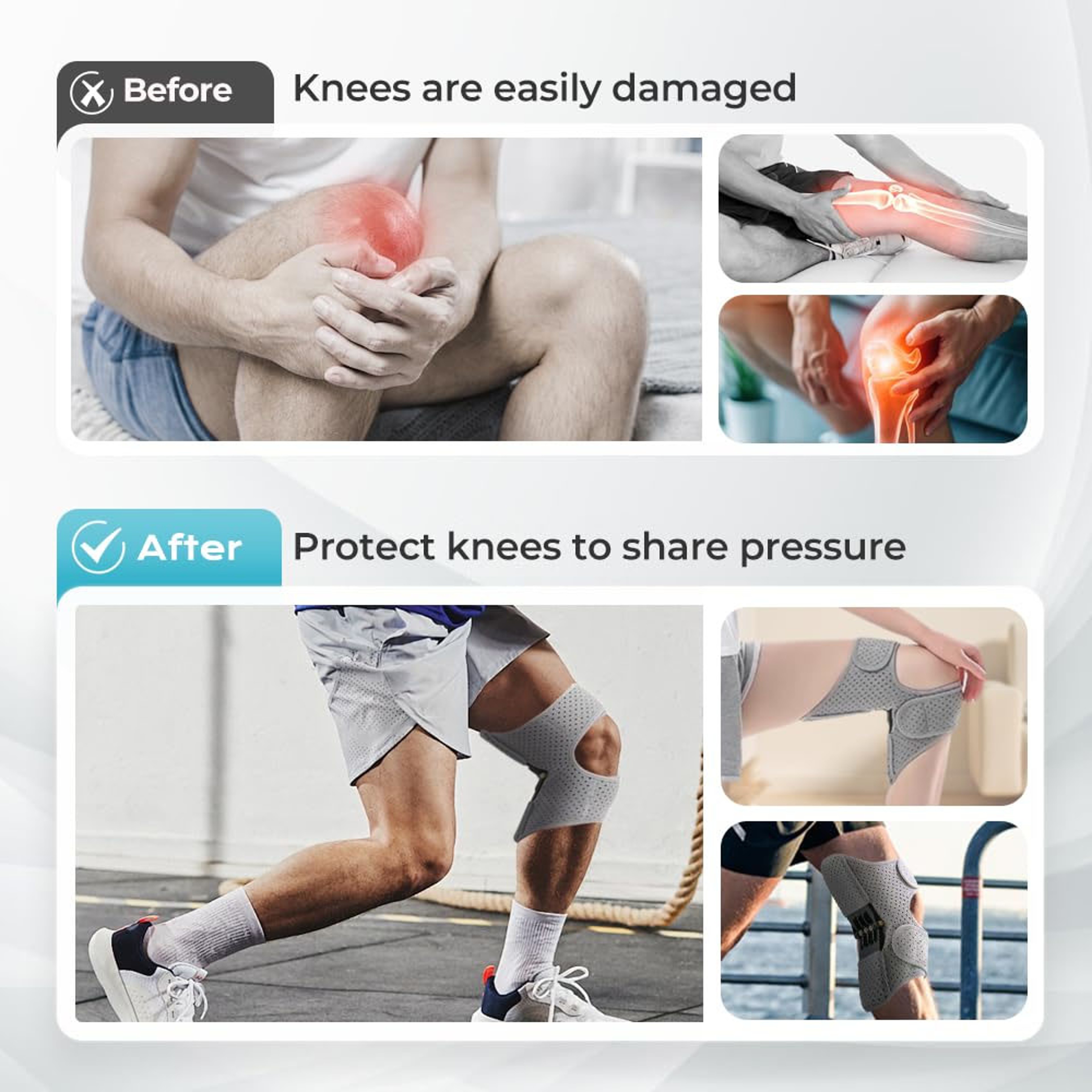 Adjustable Knee Brace With Patella Support Hinged Joint Stabilizer For Patellar Tendonitis Meniscus 4