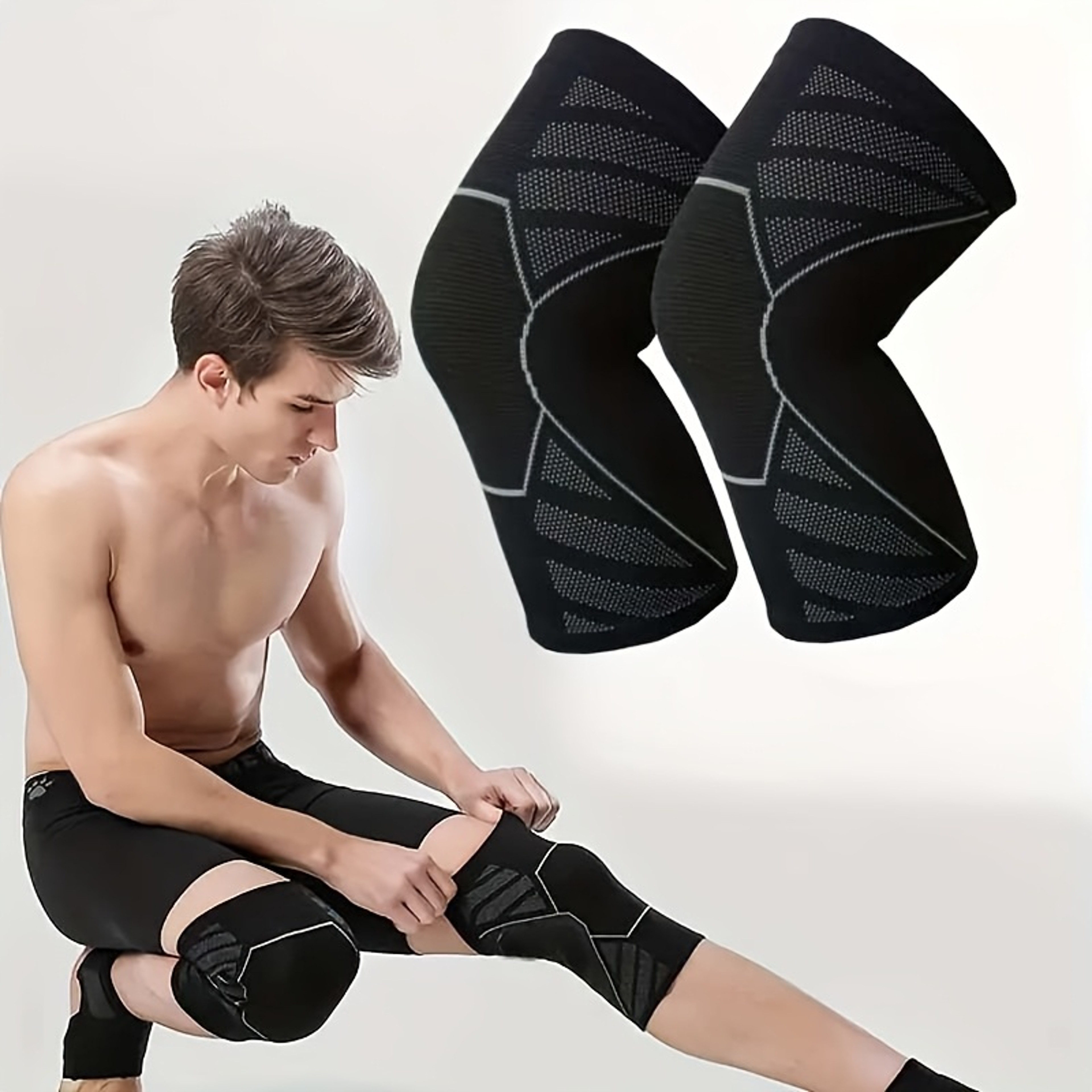 High Elastic Compression Knee Sleeves For Men And Women Ideal For Running Gym And Fitness 0