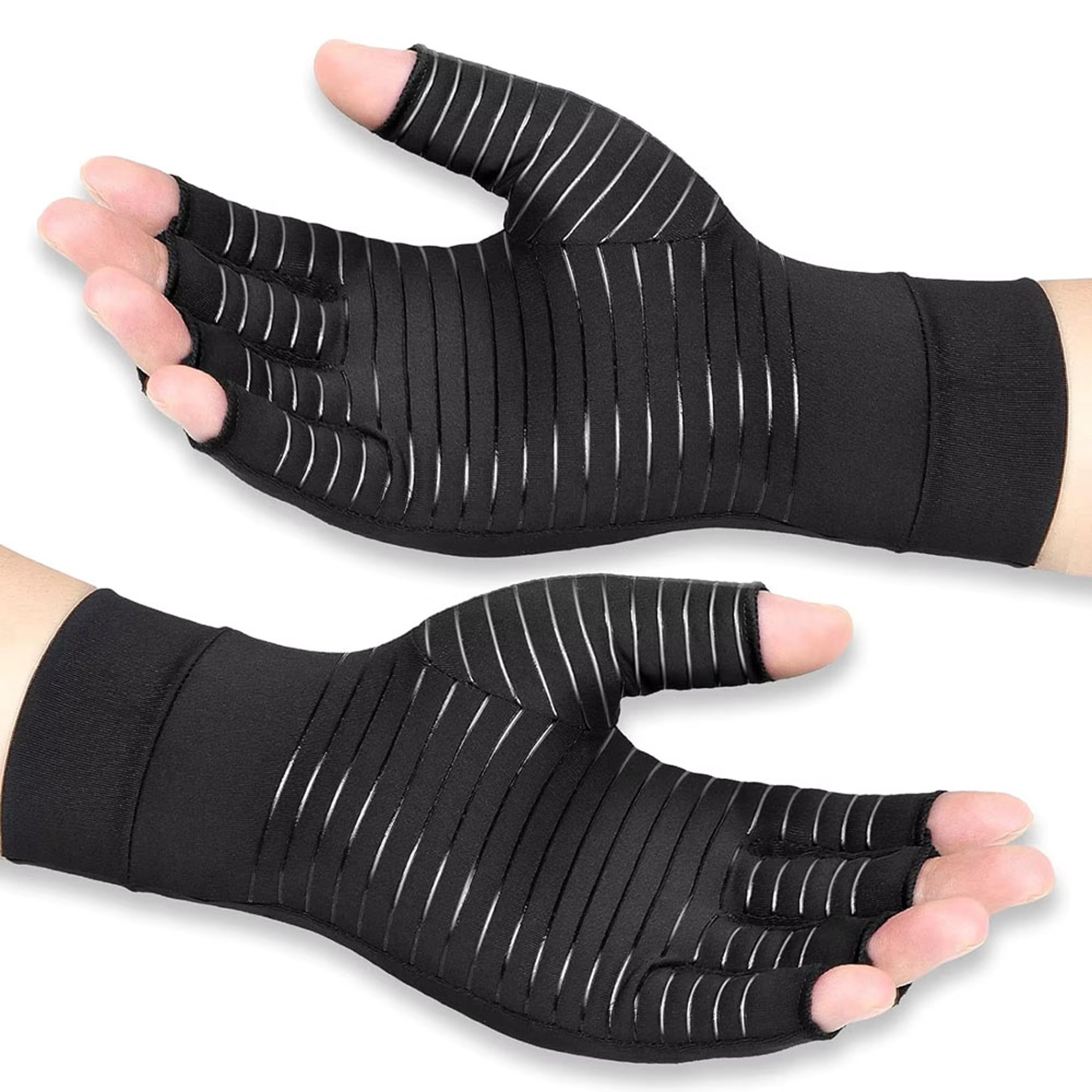 Copper Compression Gloves For Arthritis Open Finger Support For Men  Women Ideal For Typing  Daily  7