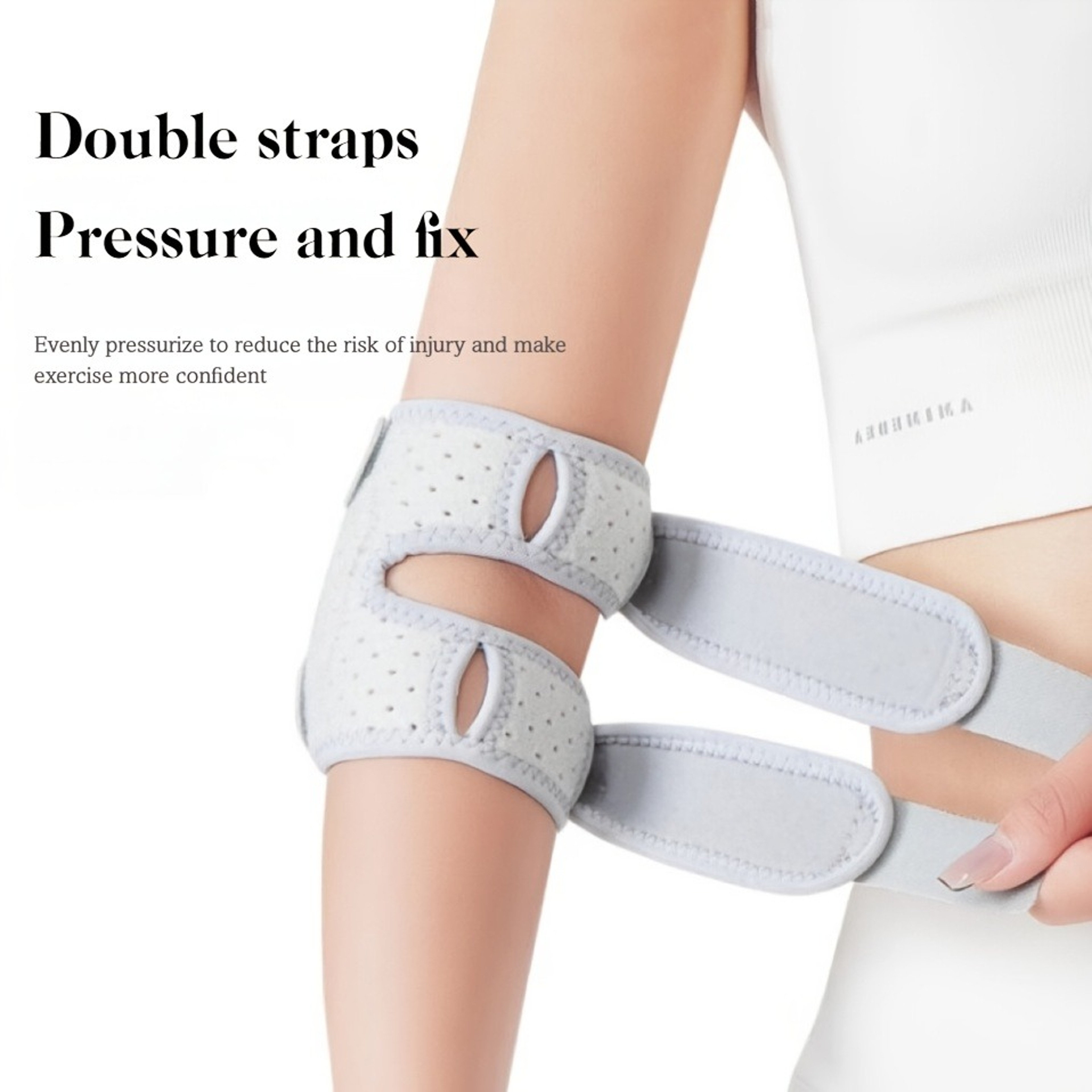 Breathable Adjustable Elbow Brace With Silicone Shock Absorption For Tennis And Basketball 2