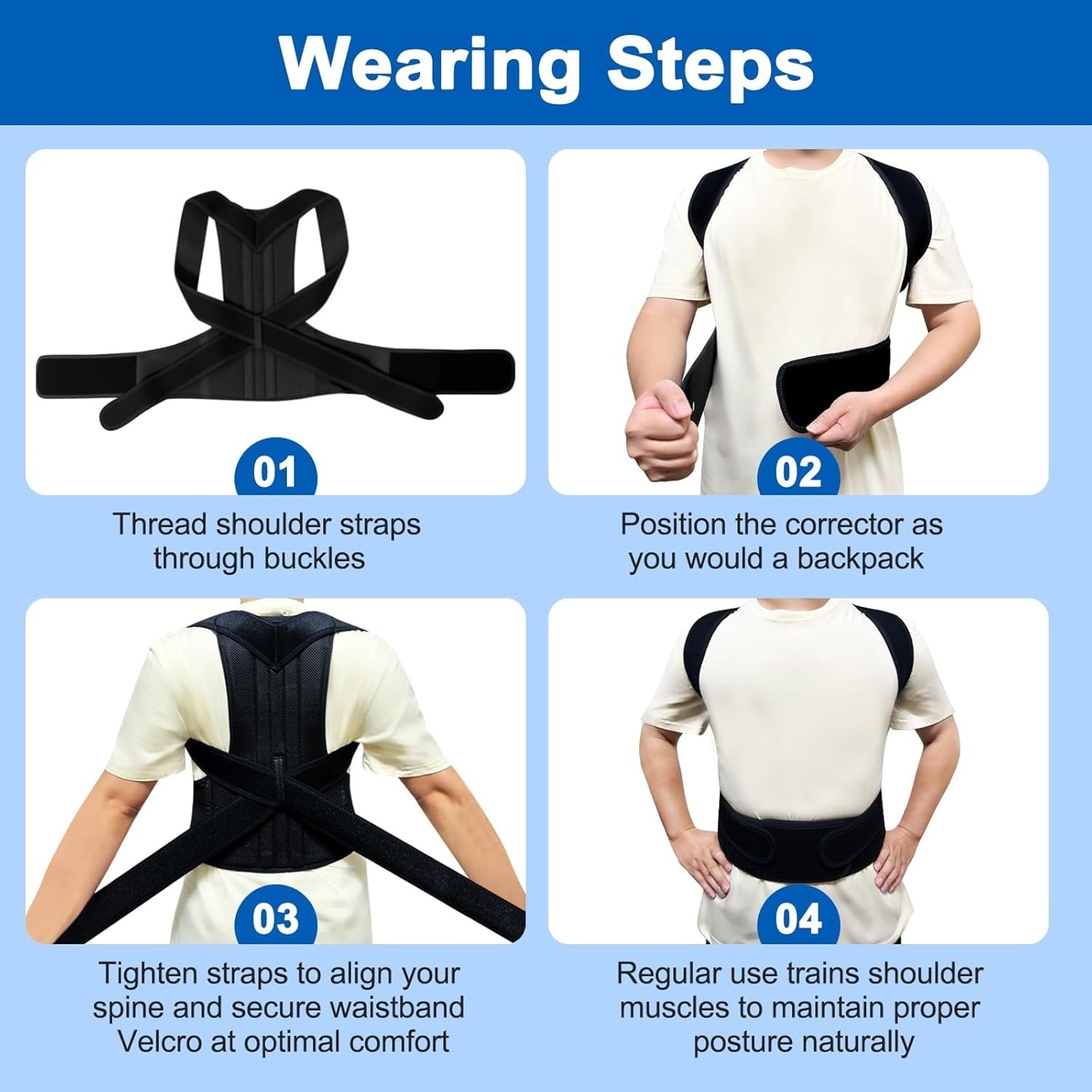 Adjustable Back Brace Posture Corrector For Women  Men Lumbar Support Belt For Scoliosis And Improv 4