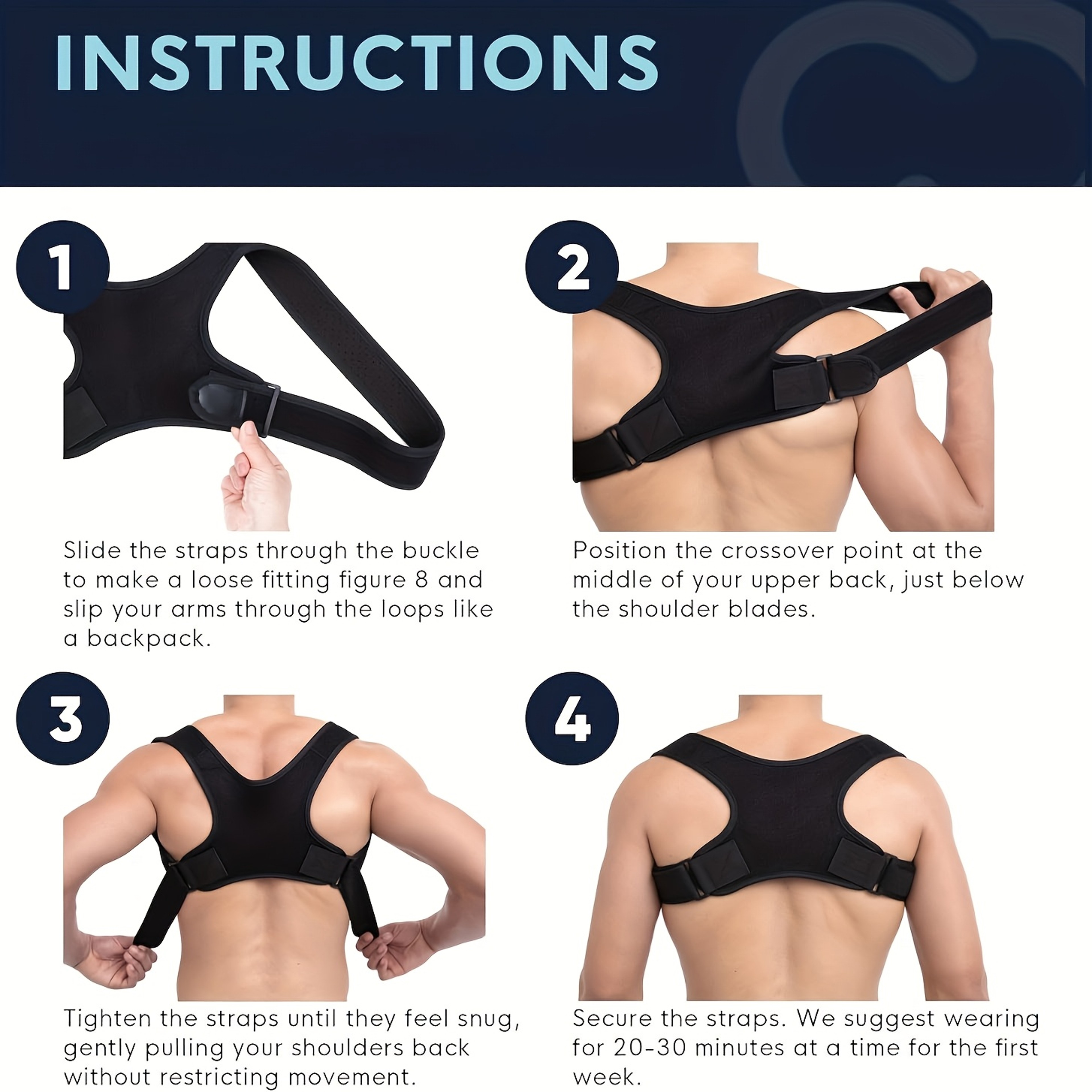 Adjustable Back Brace Posture Corrector For Men And Women Upper Back  Shoulder Support For Neck And 3