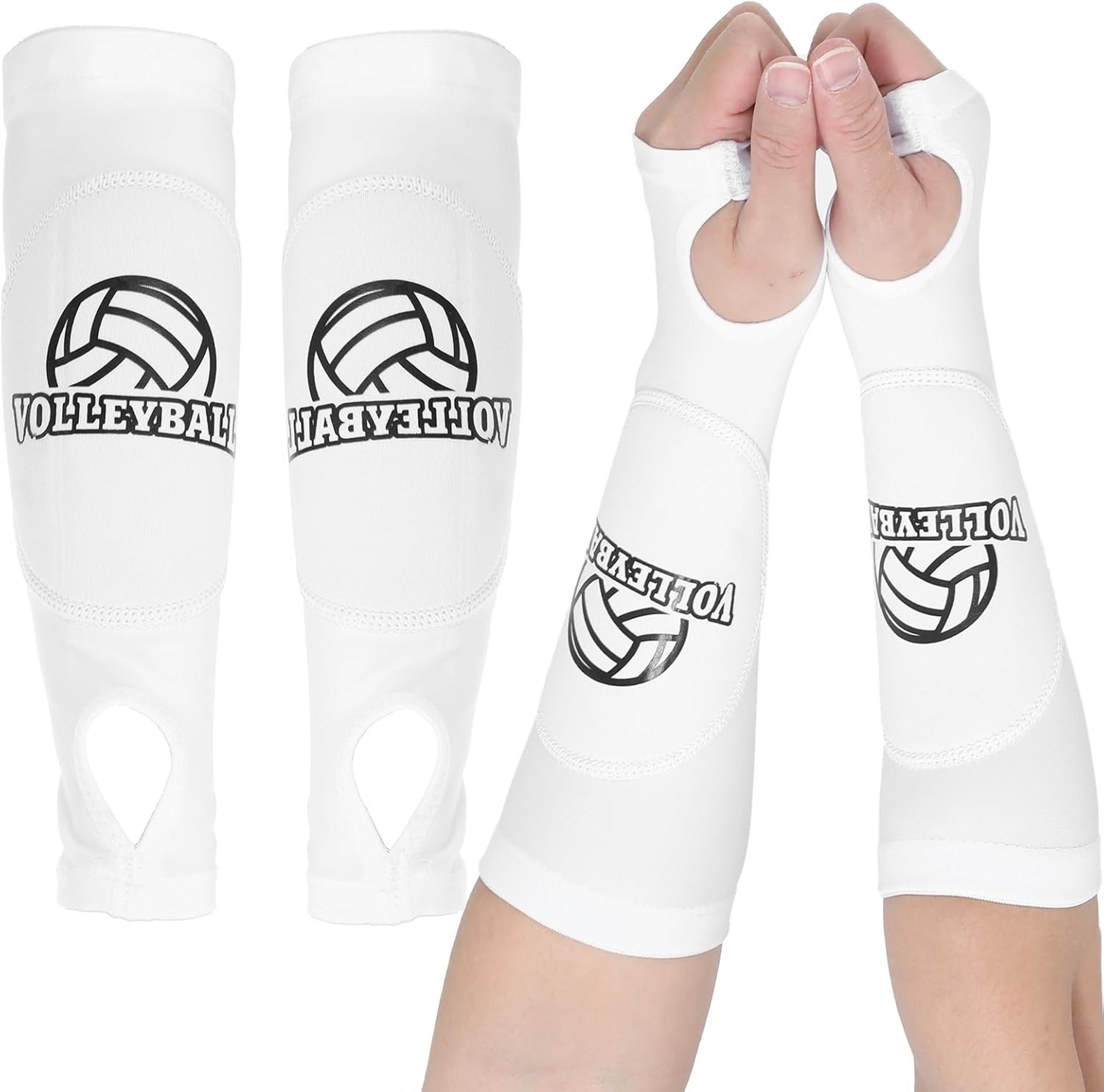 Padded Volleyball Arm Sleeves With Thumbhole For Kids And Adults Forearm And Wrist Protection 7