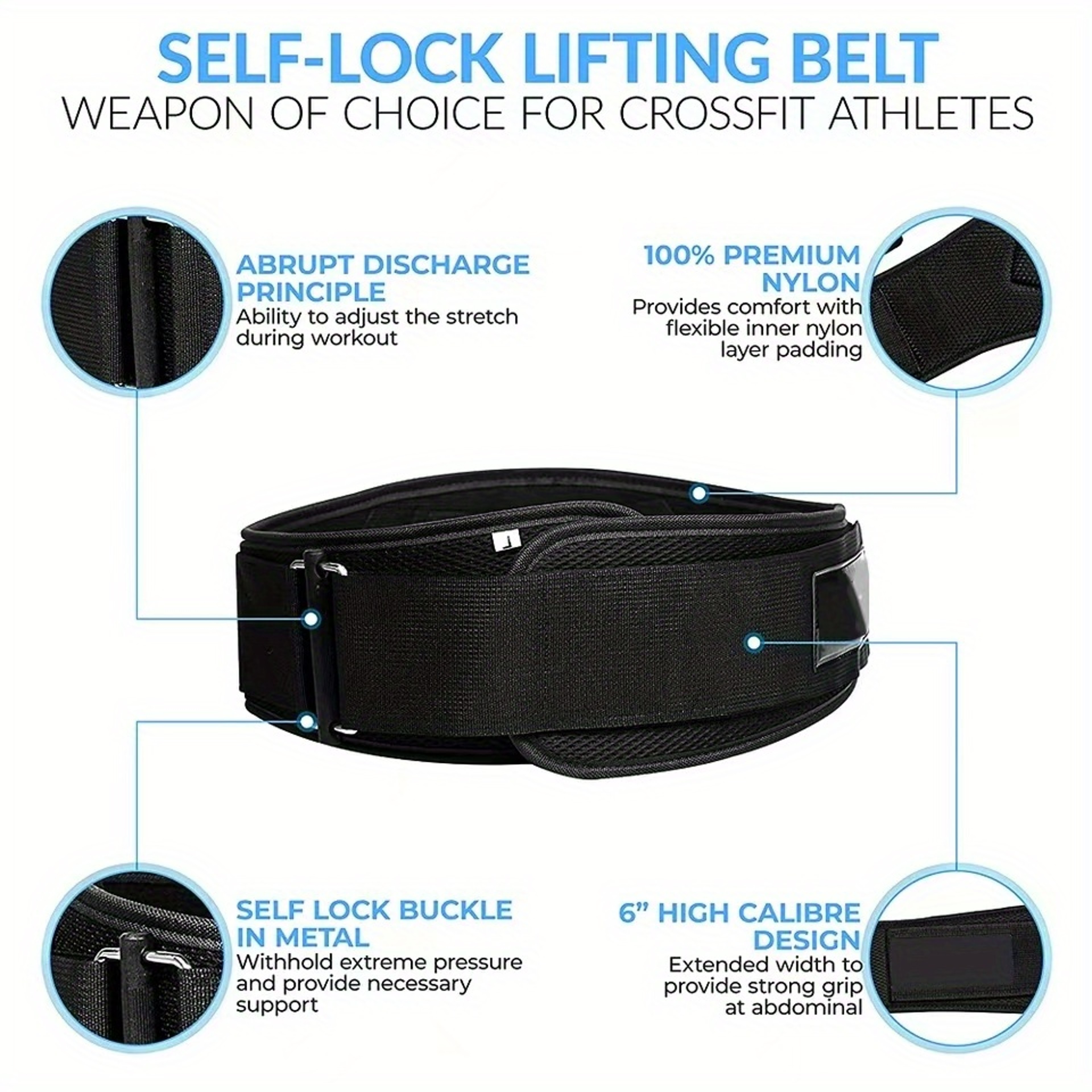 Wide Adjustable Fitness Waist Belt For Weightlifting  Deadlifts 2