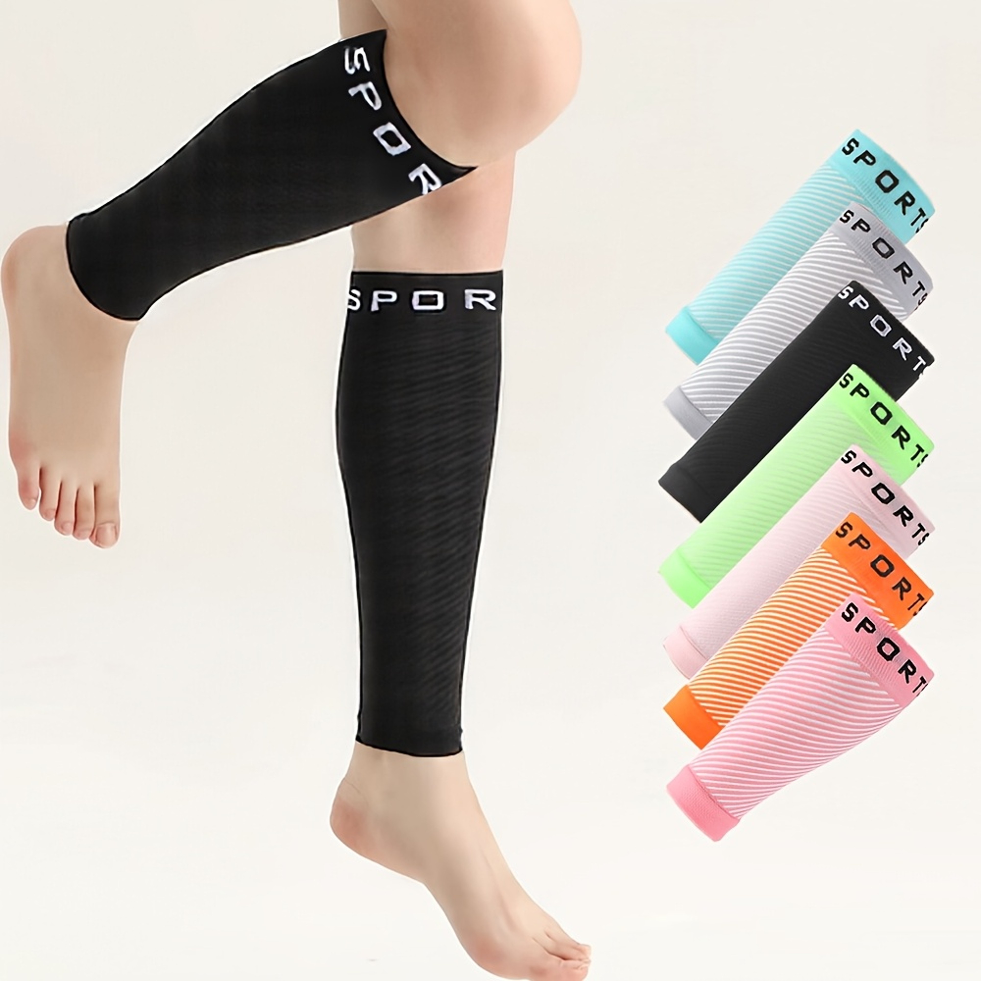 Footless Calf Compression Sleeve For Men  Women Leg Support For Shin Splints Varicose Veins And Cir 0
