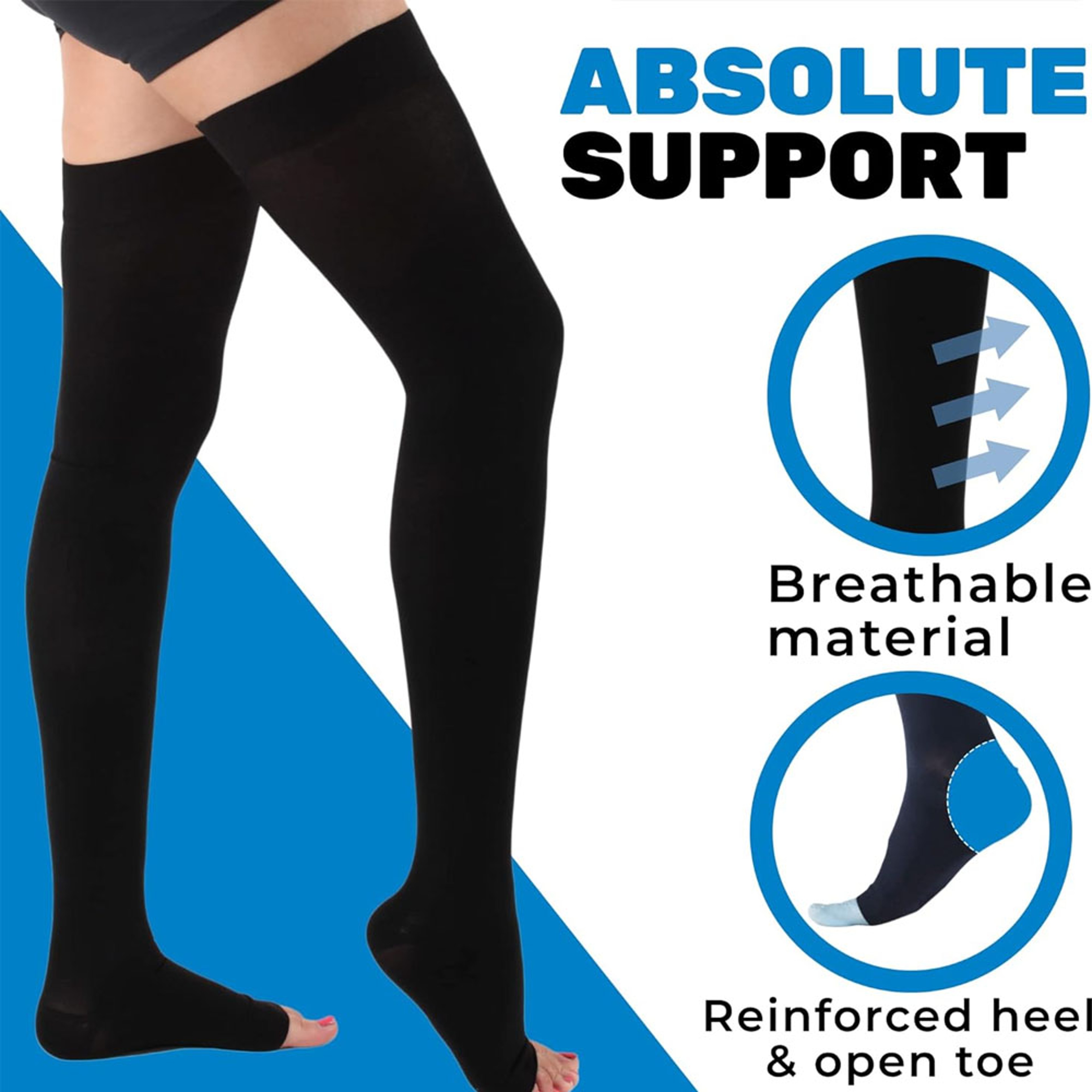 Unisex OvertheKnee Plus Size Compression Socks For Men And Women Segmented Design For Support  Comf 2