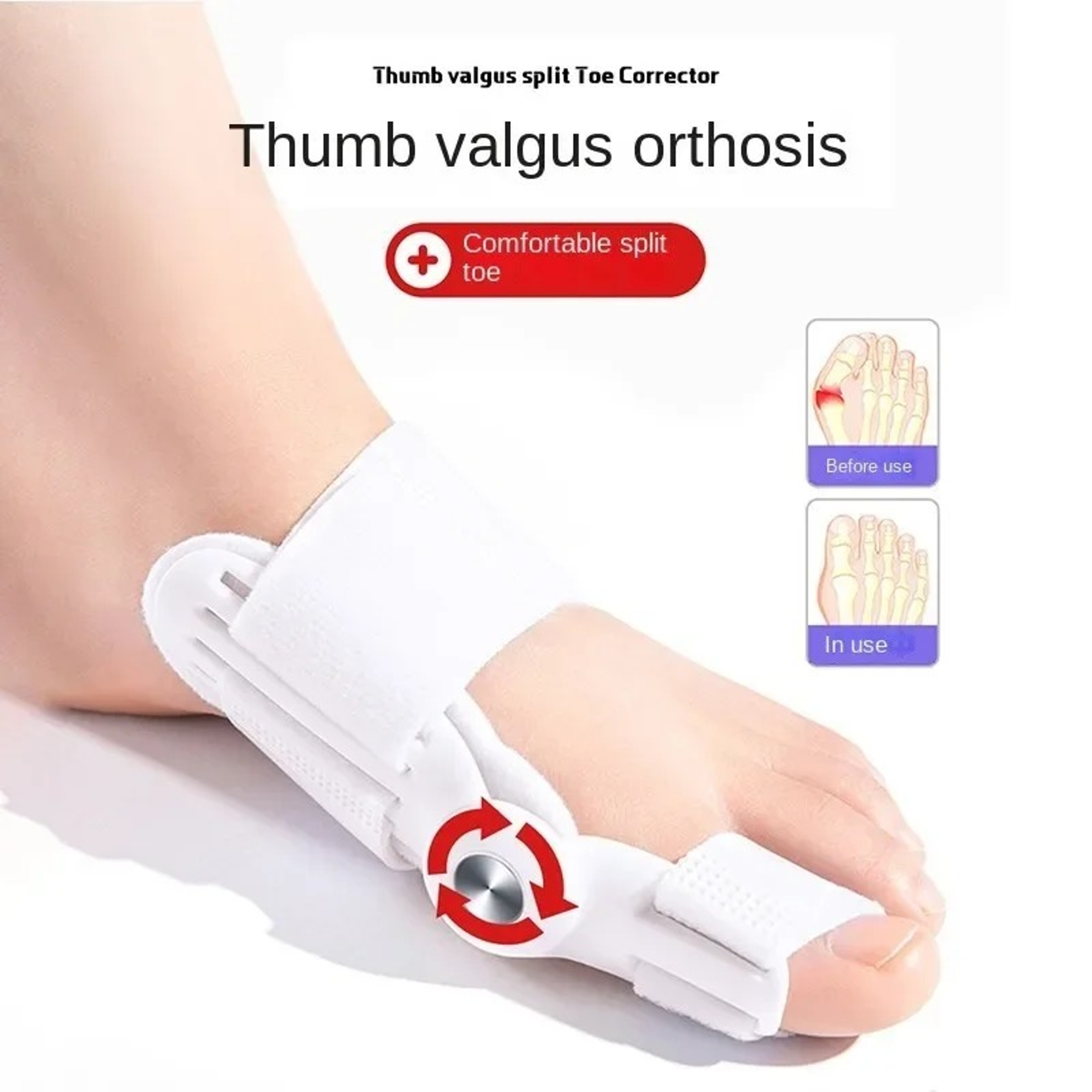 Adjustable Bunion Corrector For Foot Pain Relief Unisex Hallux Valgus Toe Separator 1