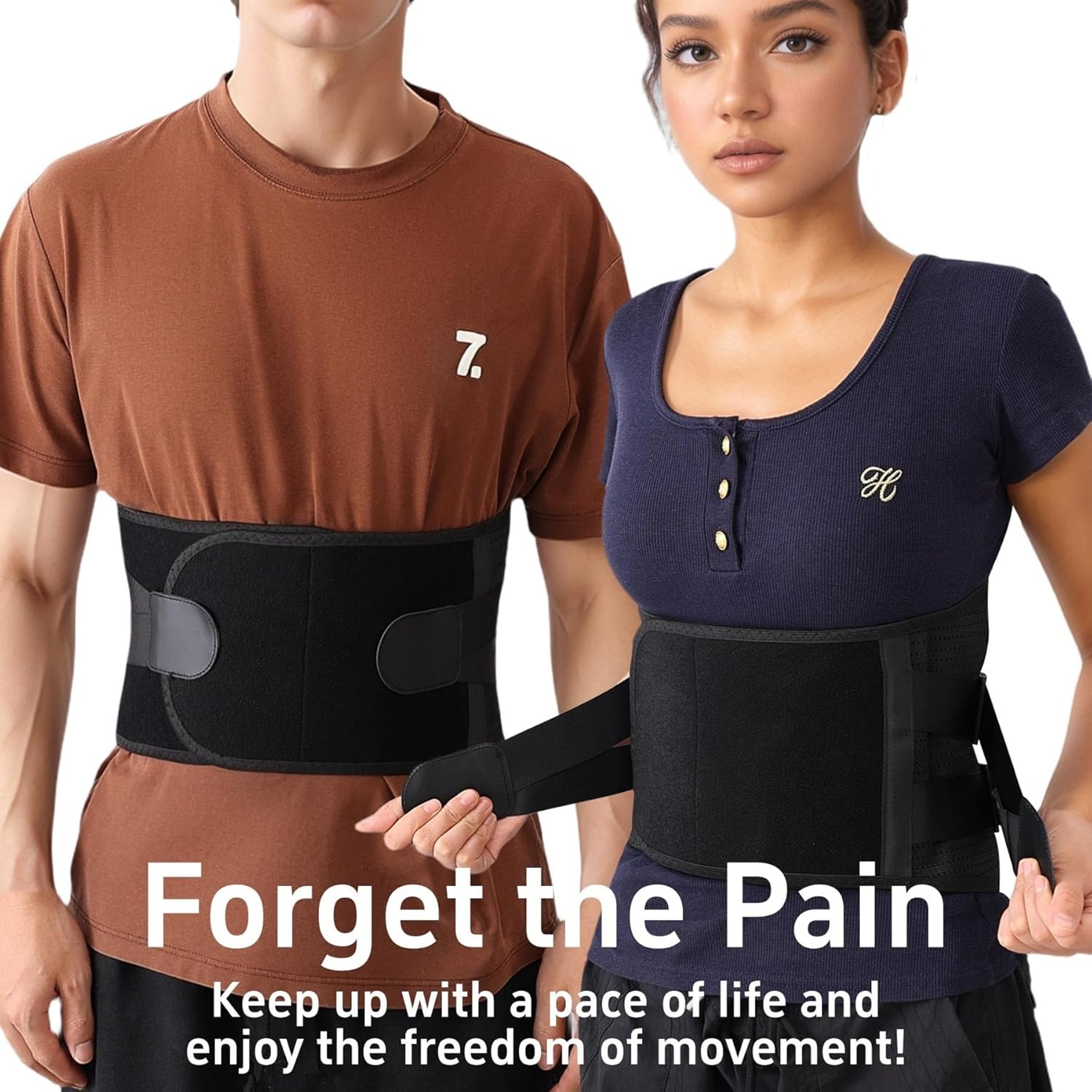 Adjustable Back Brace Support Belt for Back Pain Relief & Sciatica – view 2