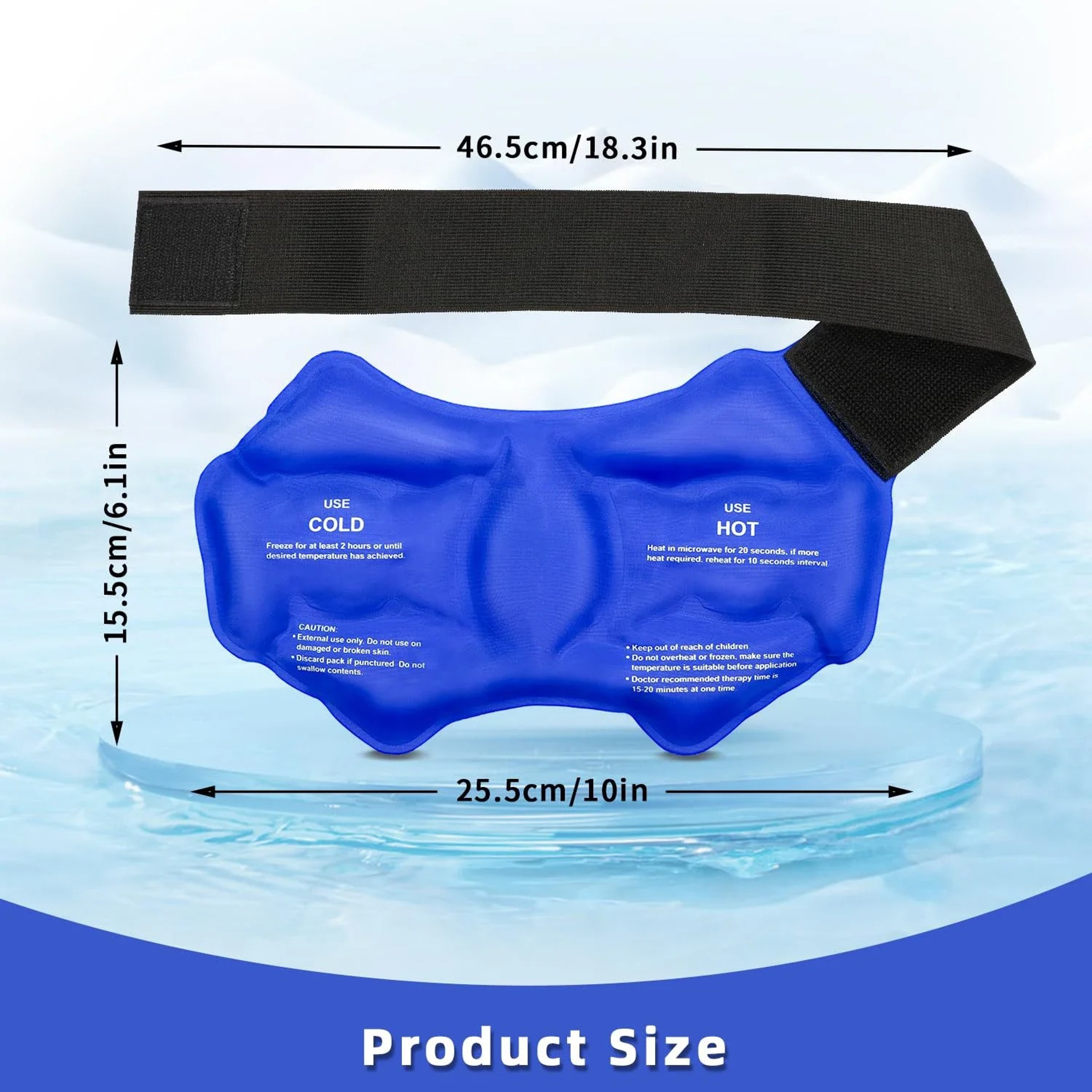 Large Reusable Gel Ankle Brace Ice Pack For Sports Injuries Hot  Cold Compress Support 5