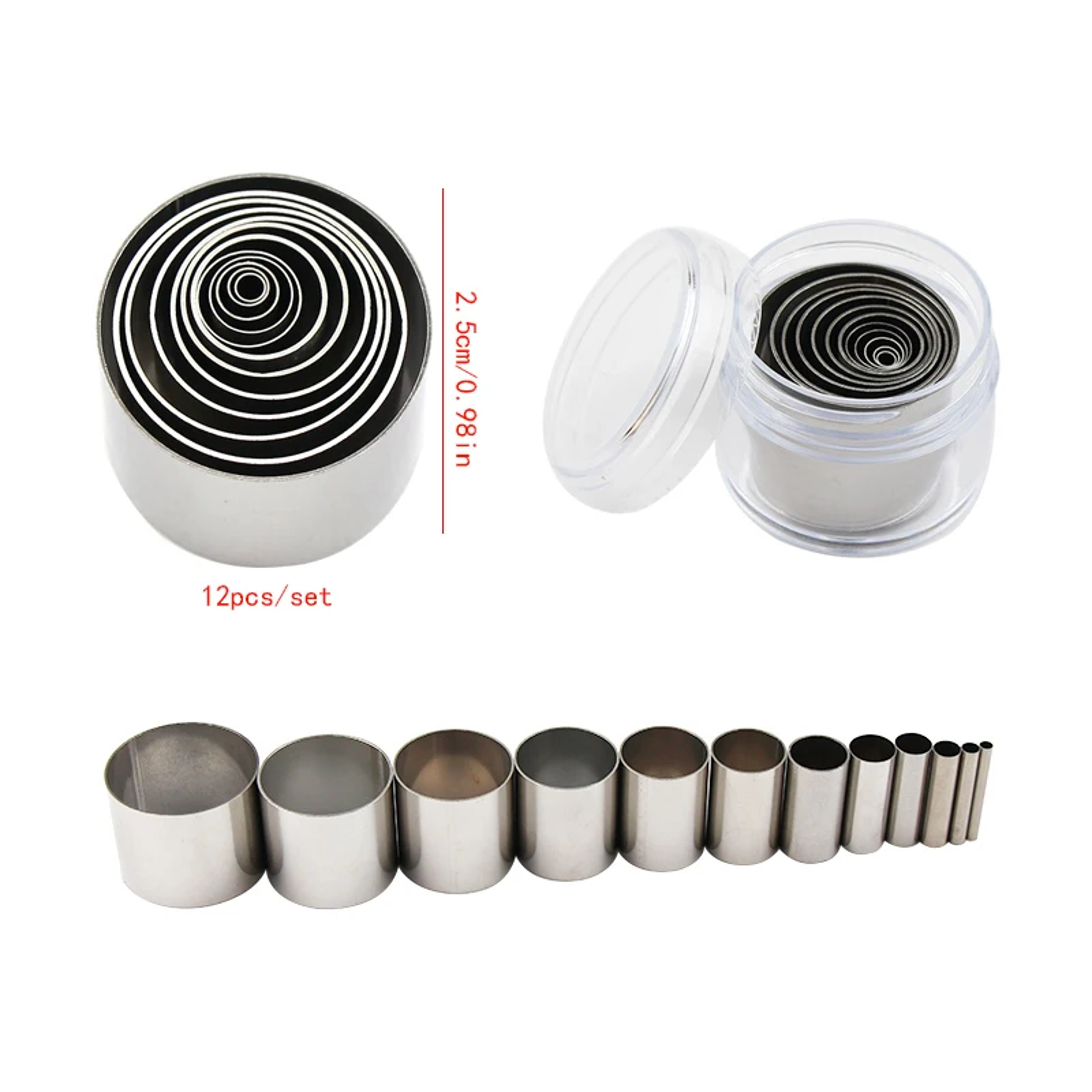 Stainless Steel Round Clay Cutter Set Premium Polymer and Ceramic Molds – view 1