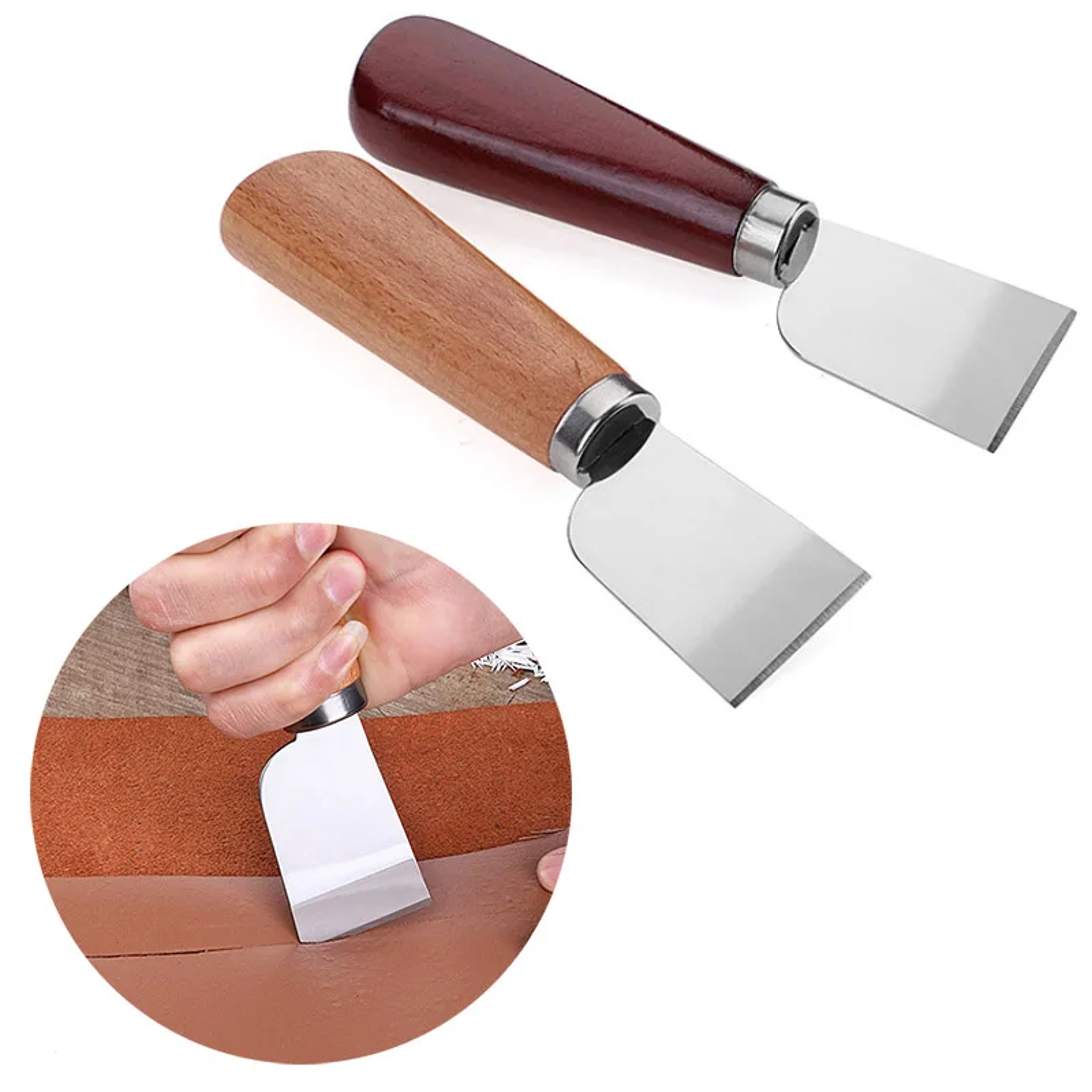 Sharp Leather Skiving Knife With Wooden Handle Precision Leather Cutting Tool 0