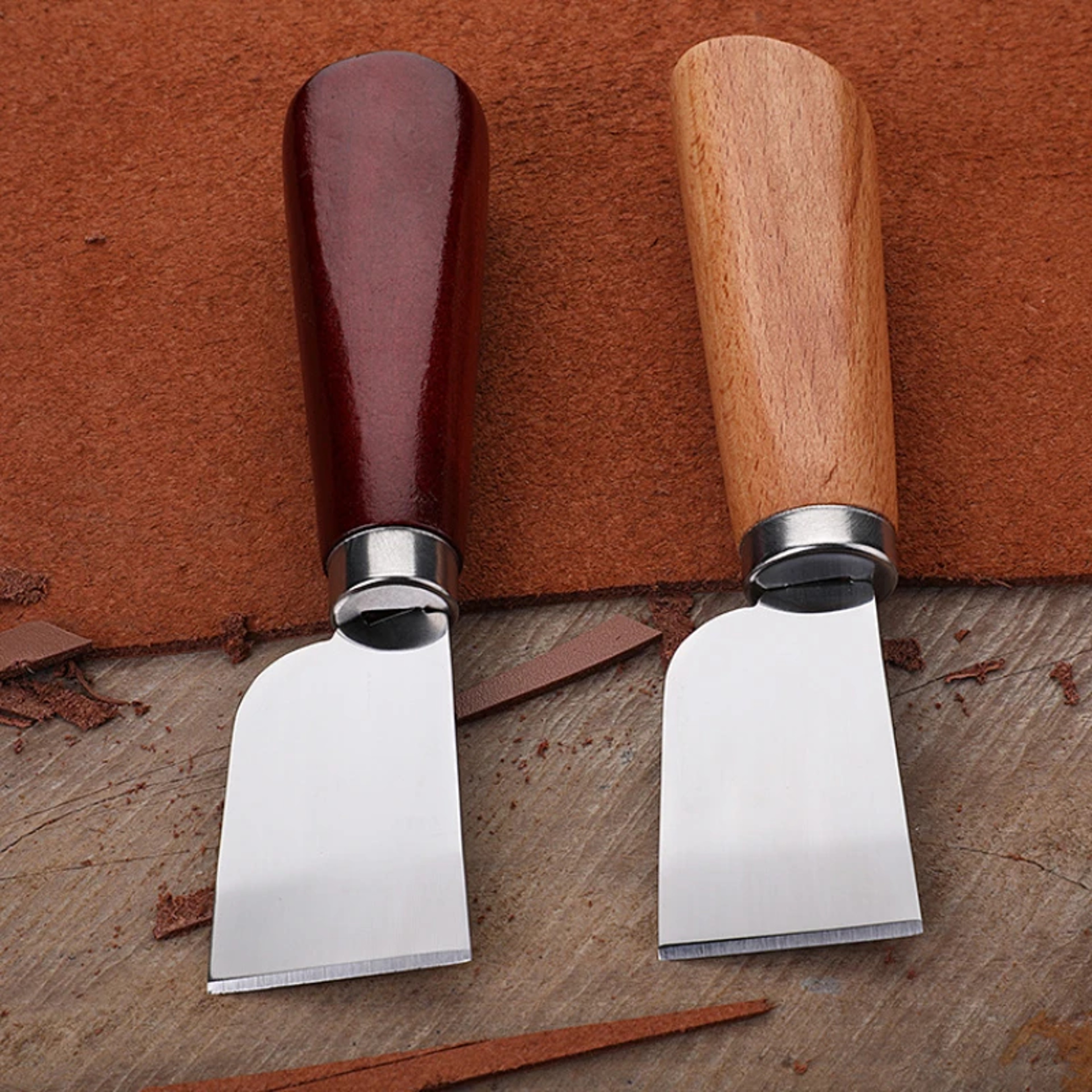 Sharp Leather Skiving Knife With Wooden Handle Precision Leather Cutting Tool 2