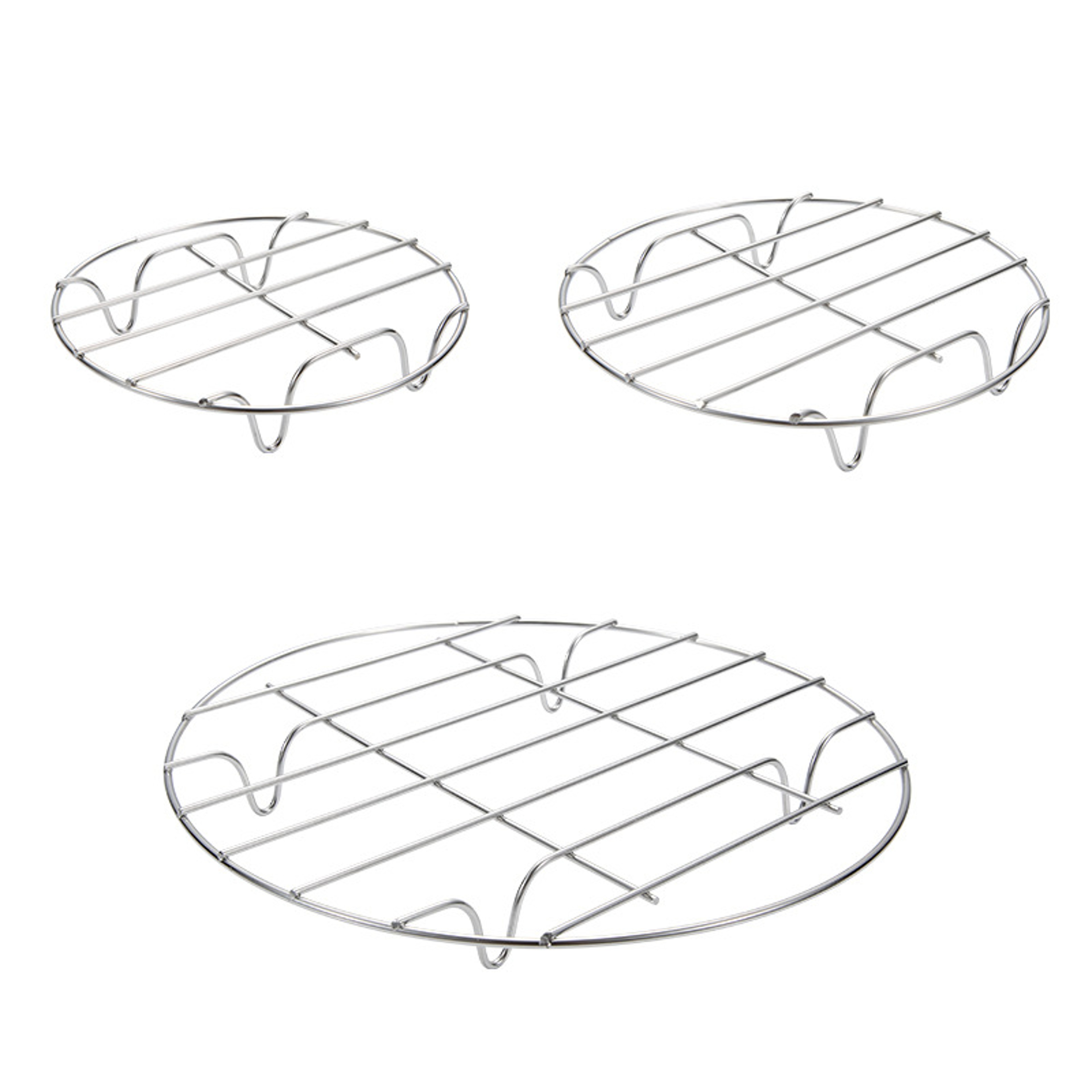 Stainless Steel Steaming Rack For Air Fryers  Pots Round Cooking Tray For Baking And Steaming 4