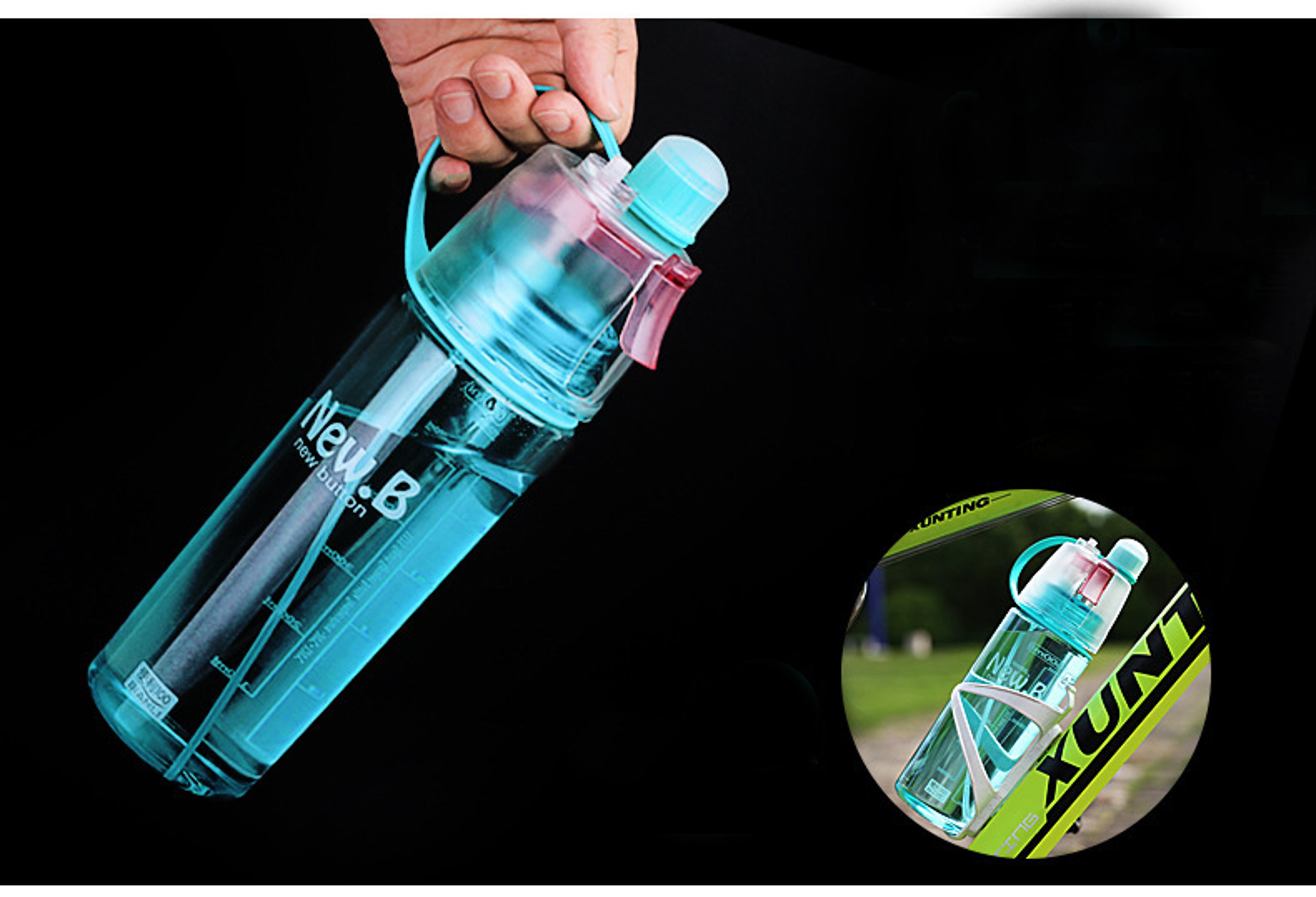 Portable Bike Water Bottle Spray Sports Water Bottle for Hydration, ideal for Outdoor Activities – view 3