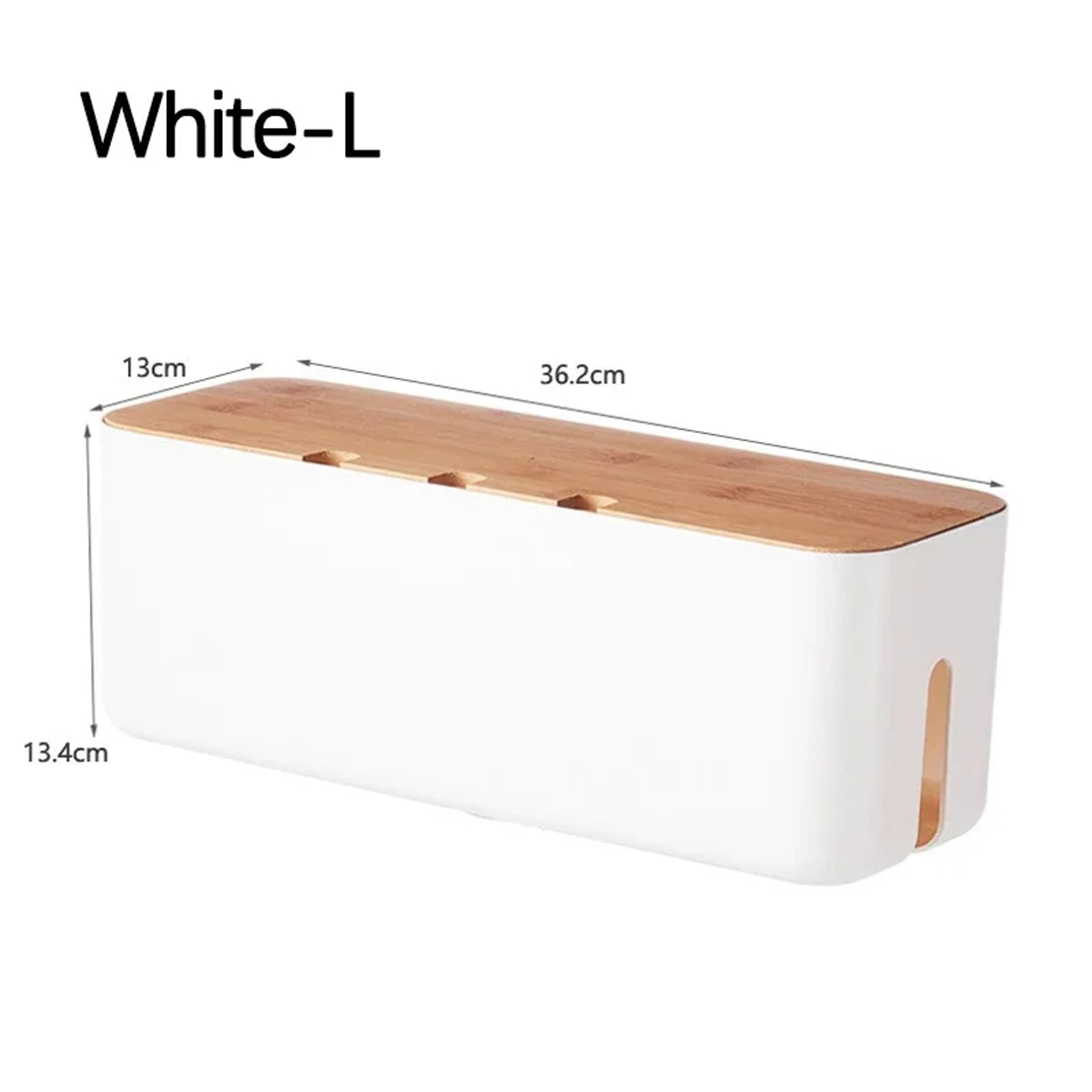 Bamboo Cable Management Box Eco Friendly Wire Storage Organizer For Desk  Computer 9