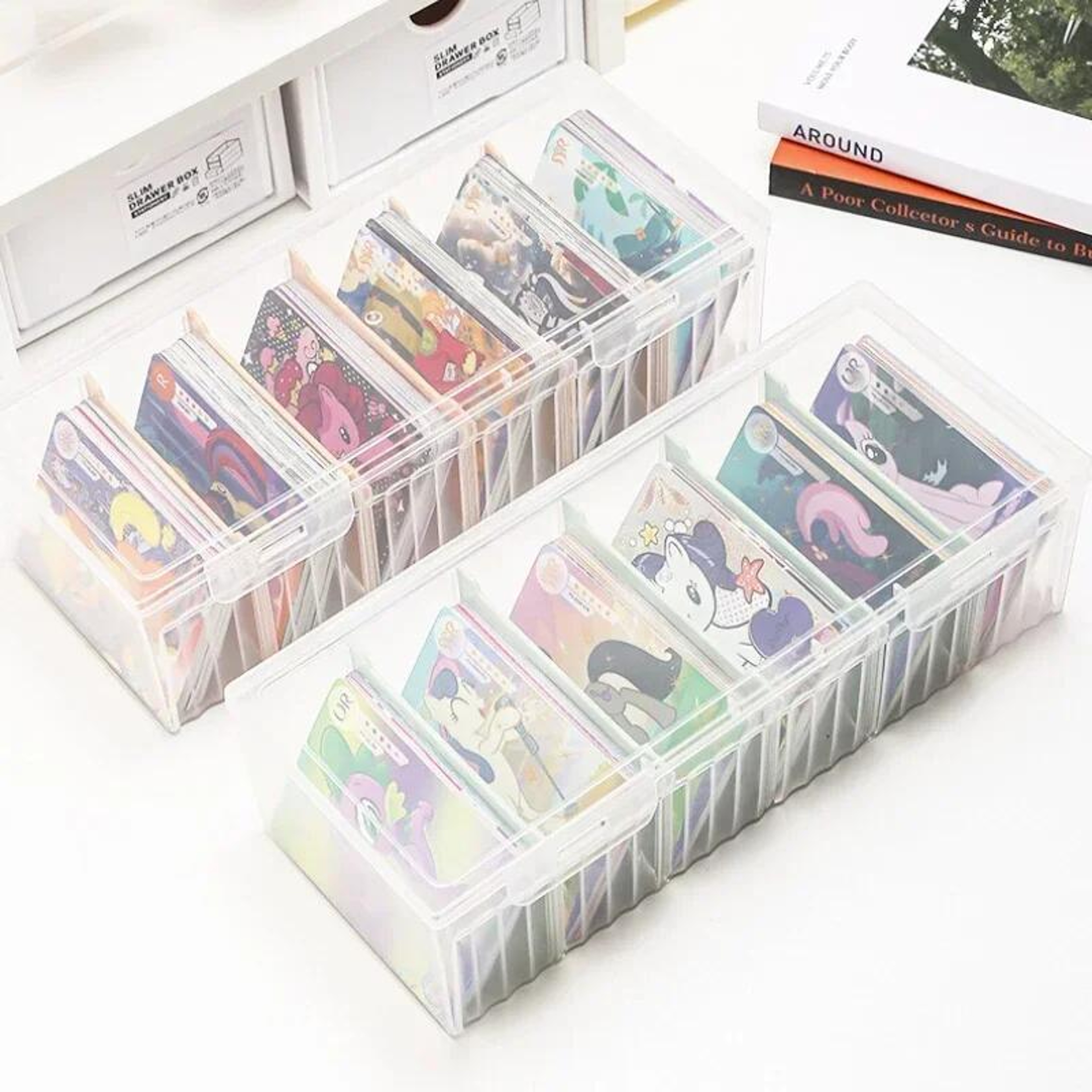 Clear Plastic Organizer Box for Game Cards with Adjustable Dividers Perfect Storage Solution for Collectors – view 5
