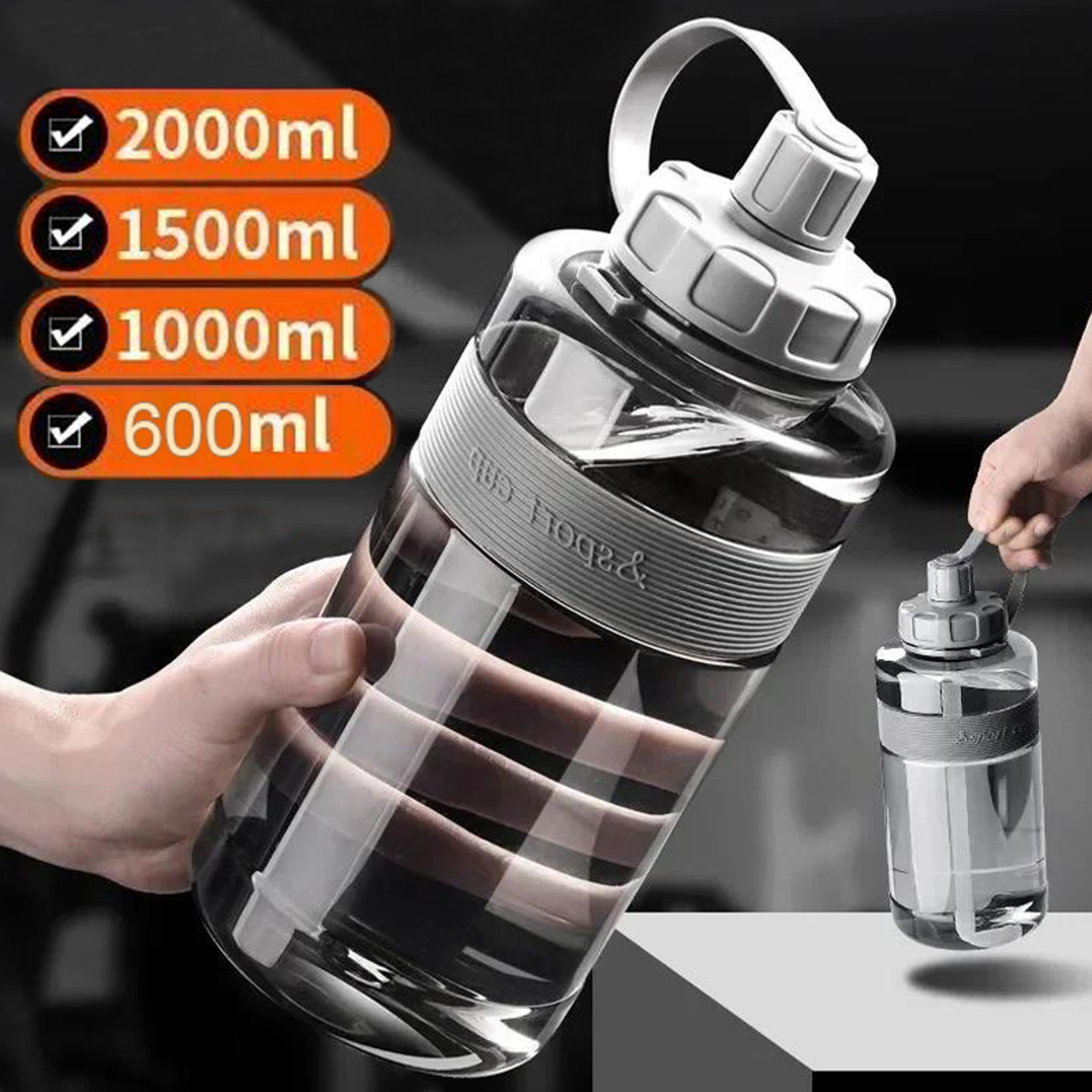 Big Water Bottle with Straw Large Capacity BPA Free Fitness Sports Water Bottle for School, Gym. – view 1