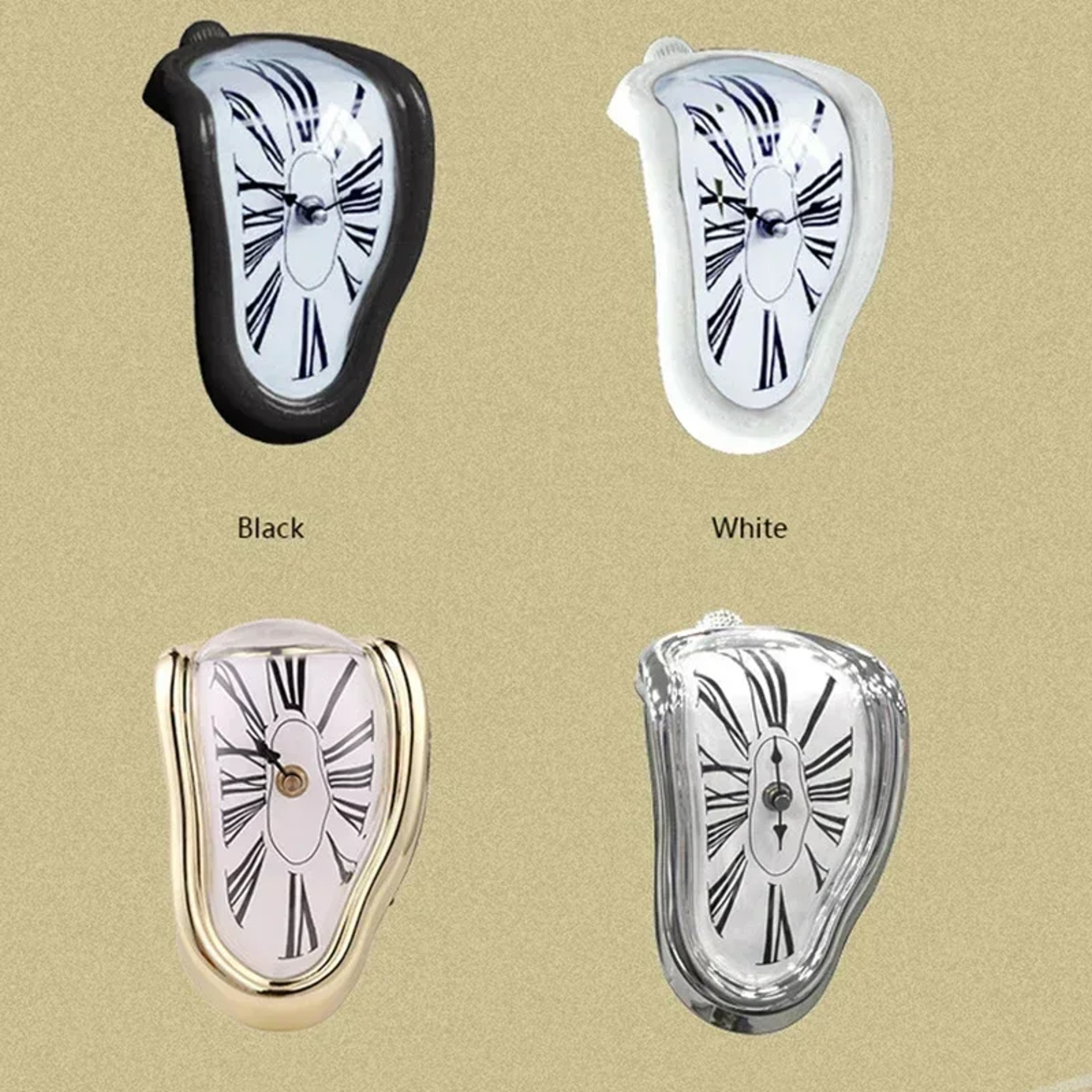 Surreal Melting Clock In Salvador Dali Style Unique Wall Art For Home  Garden Decor 3