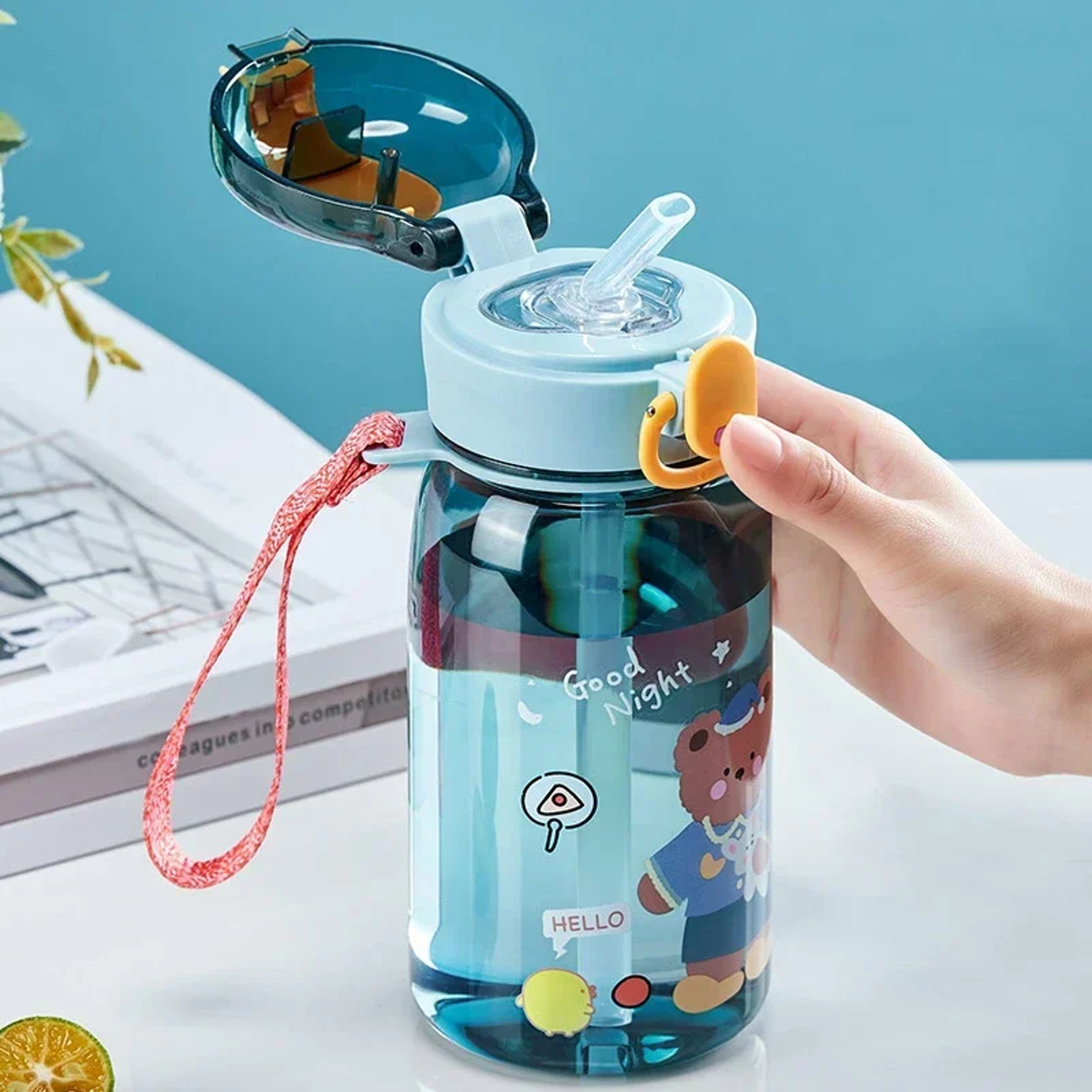 Bear Cartoon Water Bottle BPA-Free, Leakproof, Kids Portable Drink Bottle, Outdoor Sippy Cup for Children – view 1