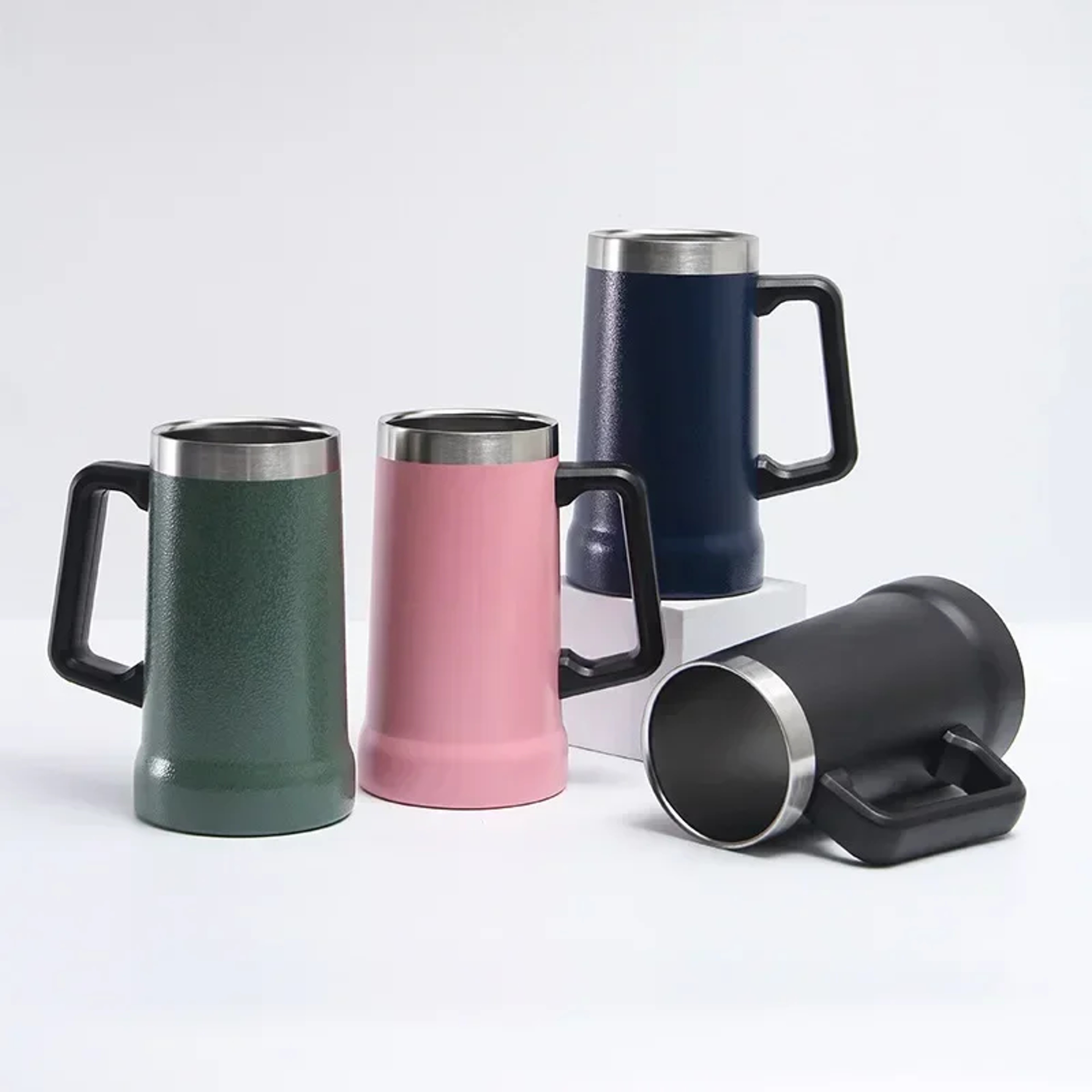 Large Capacity Thermal Mug For Beer Hours Ice Cold Stainless Steel Handle Beer Mug Thermos 1