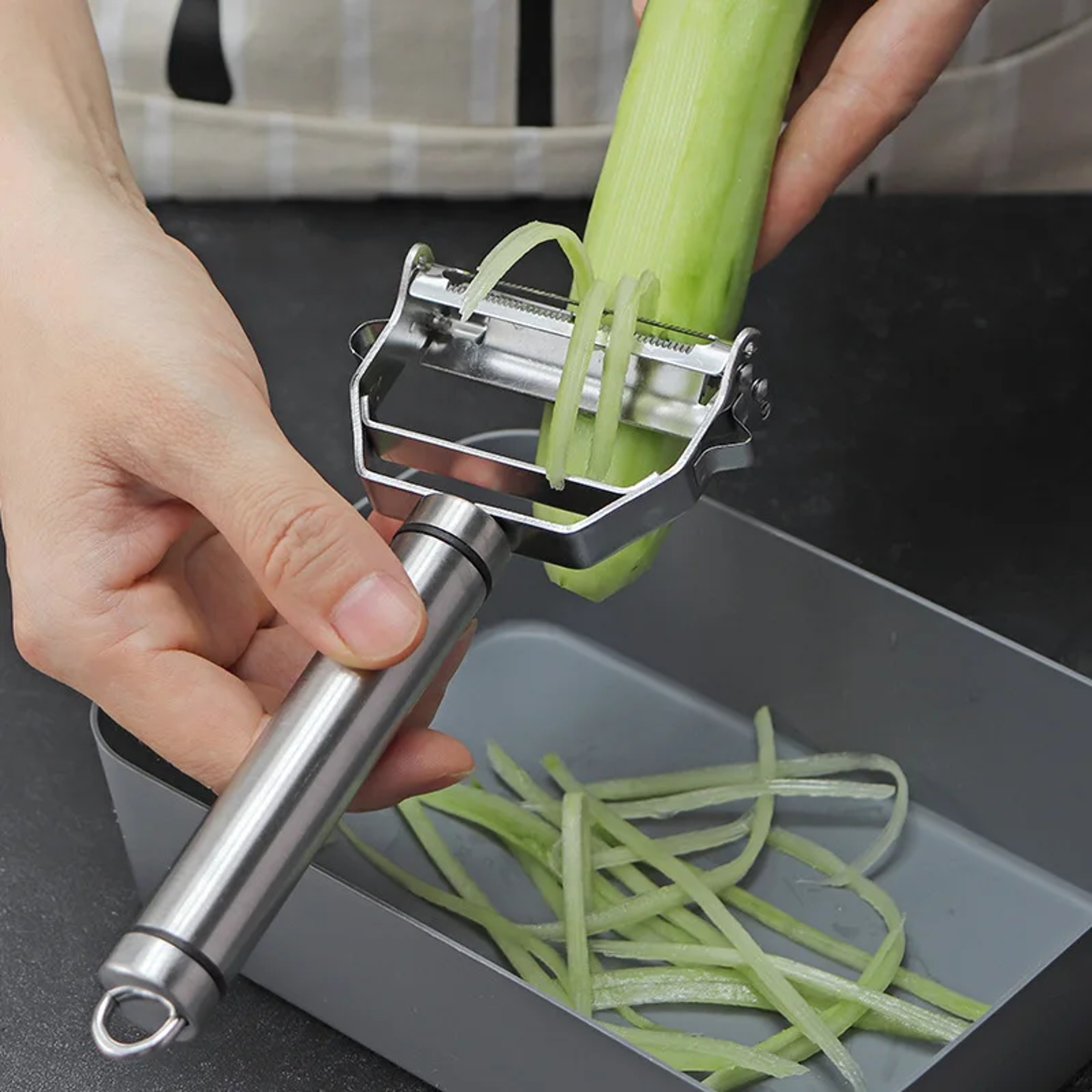 Multifunctional Stainless Steel Kitchen Peeler for Fruit, Vegetable, Potato, Carrot, and Cucumber Grater – view 4