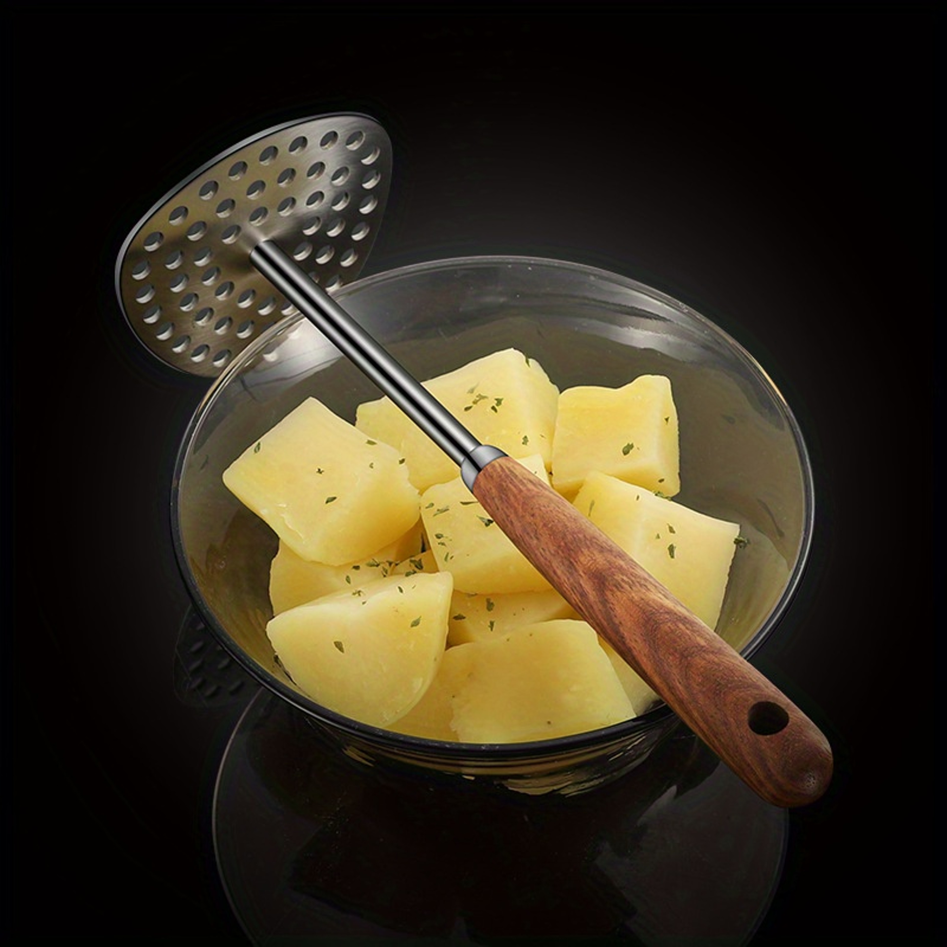Heavy Duty Stainless Steel Potato Masher With Fine Mesh Platen For Smooth Purees And Veggies 1