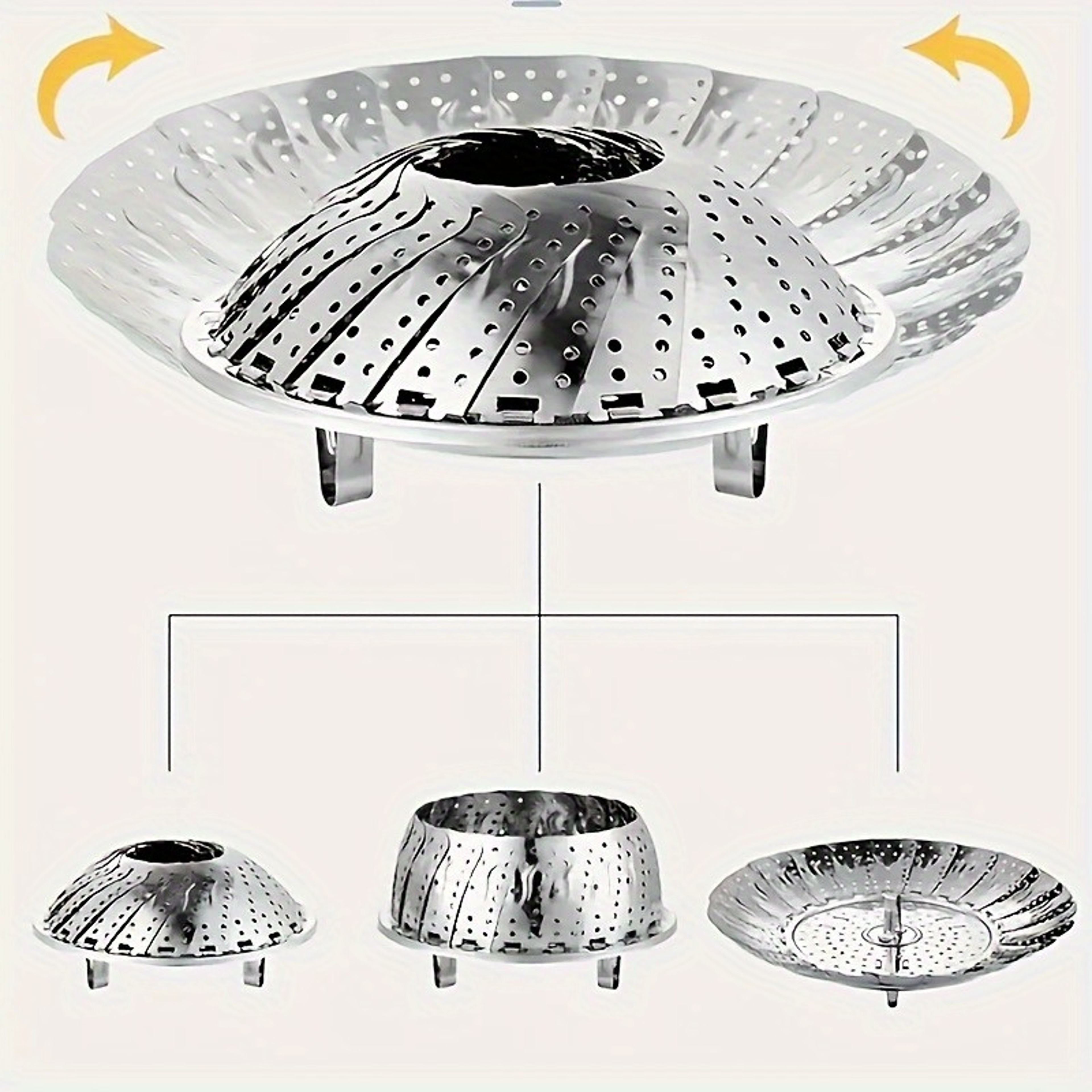Stainless Steel Steamer Basket Foldable Steamer Rack For Pots Durable  Easy To Clean Veggie Stea 1