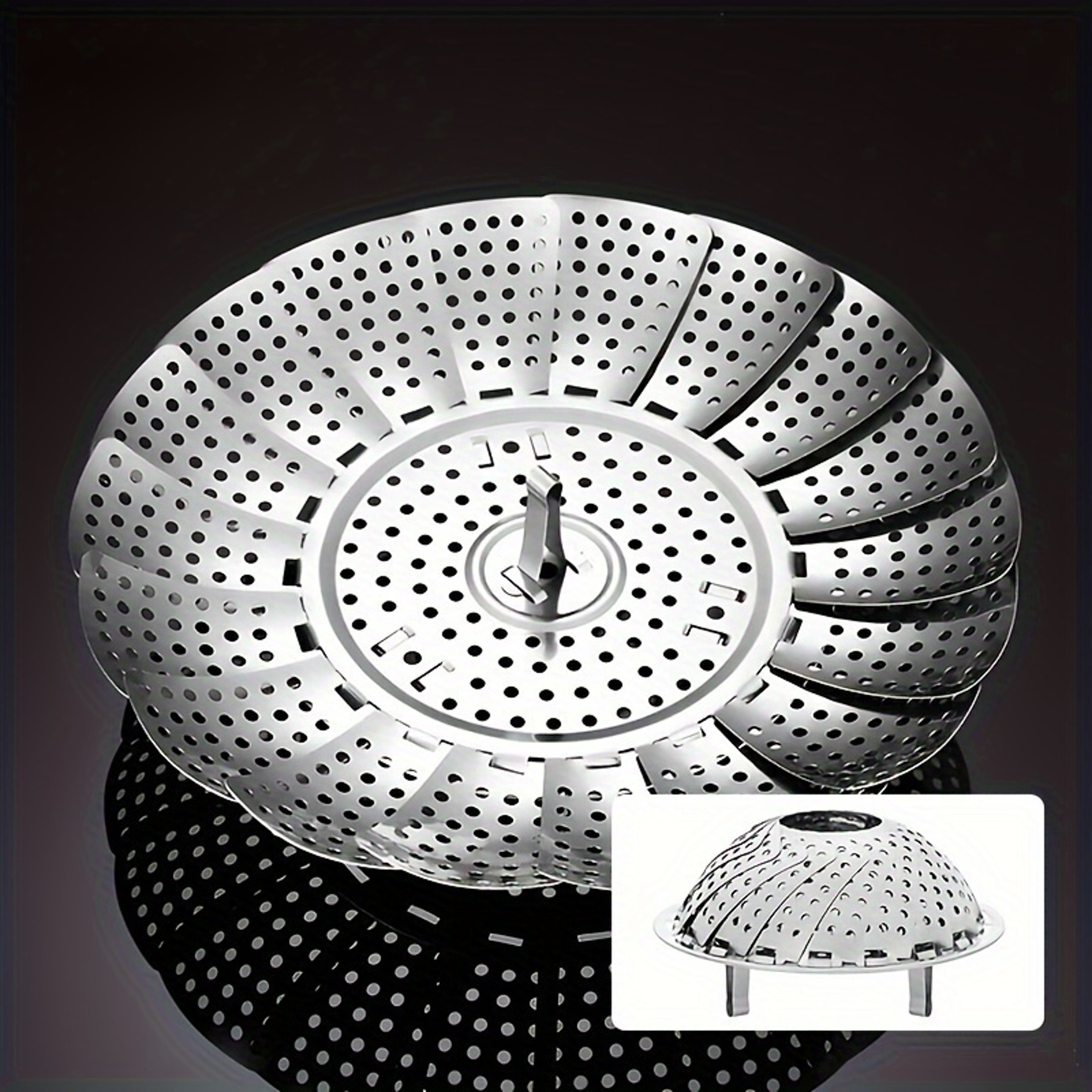 Stainless Steel Steamer Basket Foldable Steamer Rack For Pots Durable  Easy To Clean Veggie Stea 4