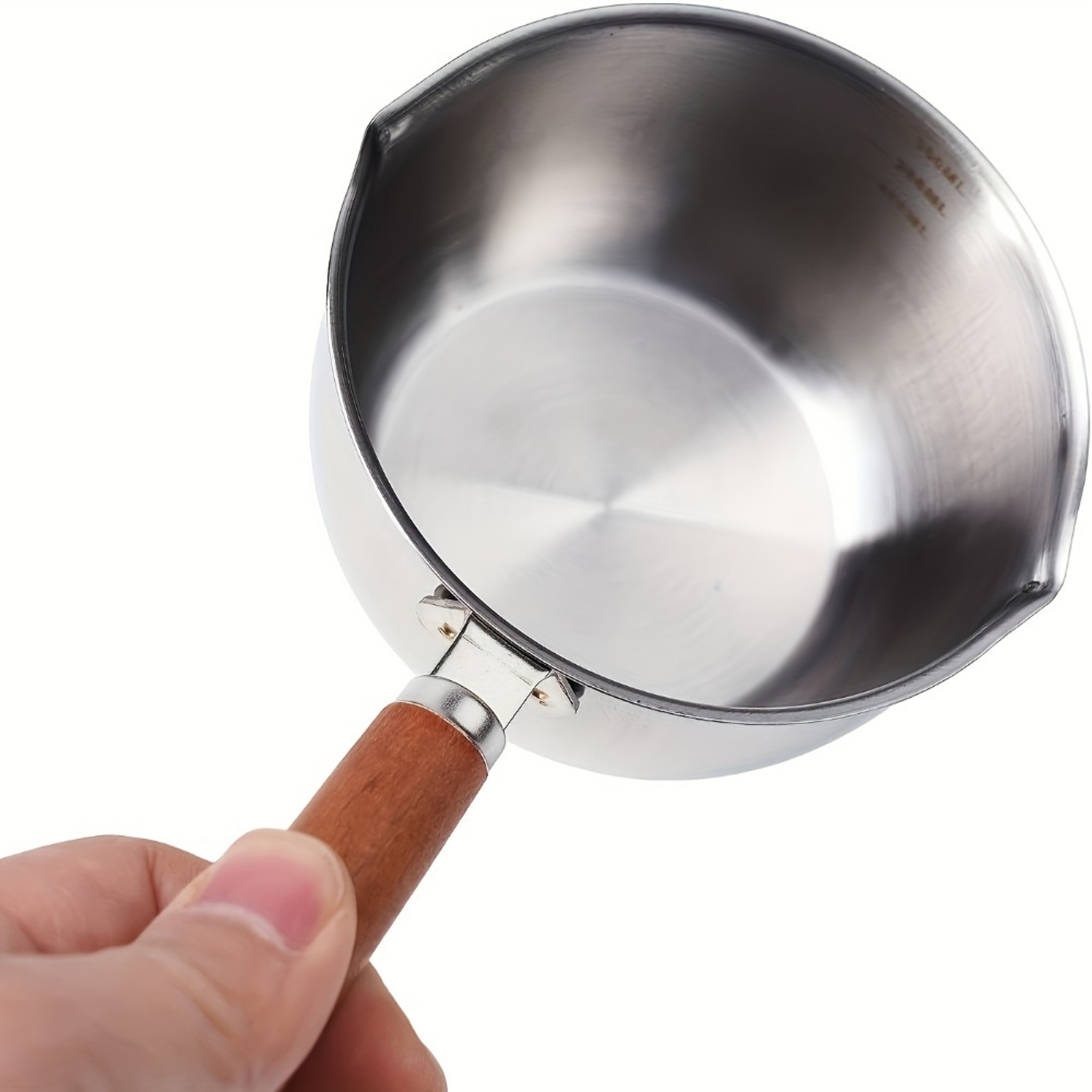 Stainless Steel Pot With Wooden Handle Dishwasher Safe For Cooking  Candle Wax Melting 3