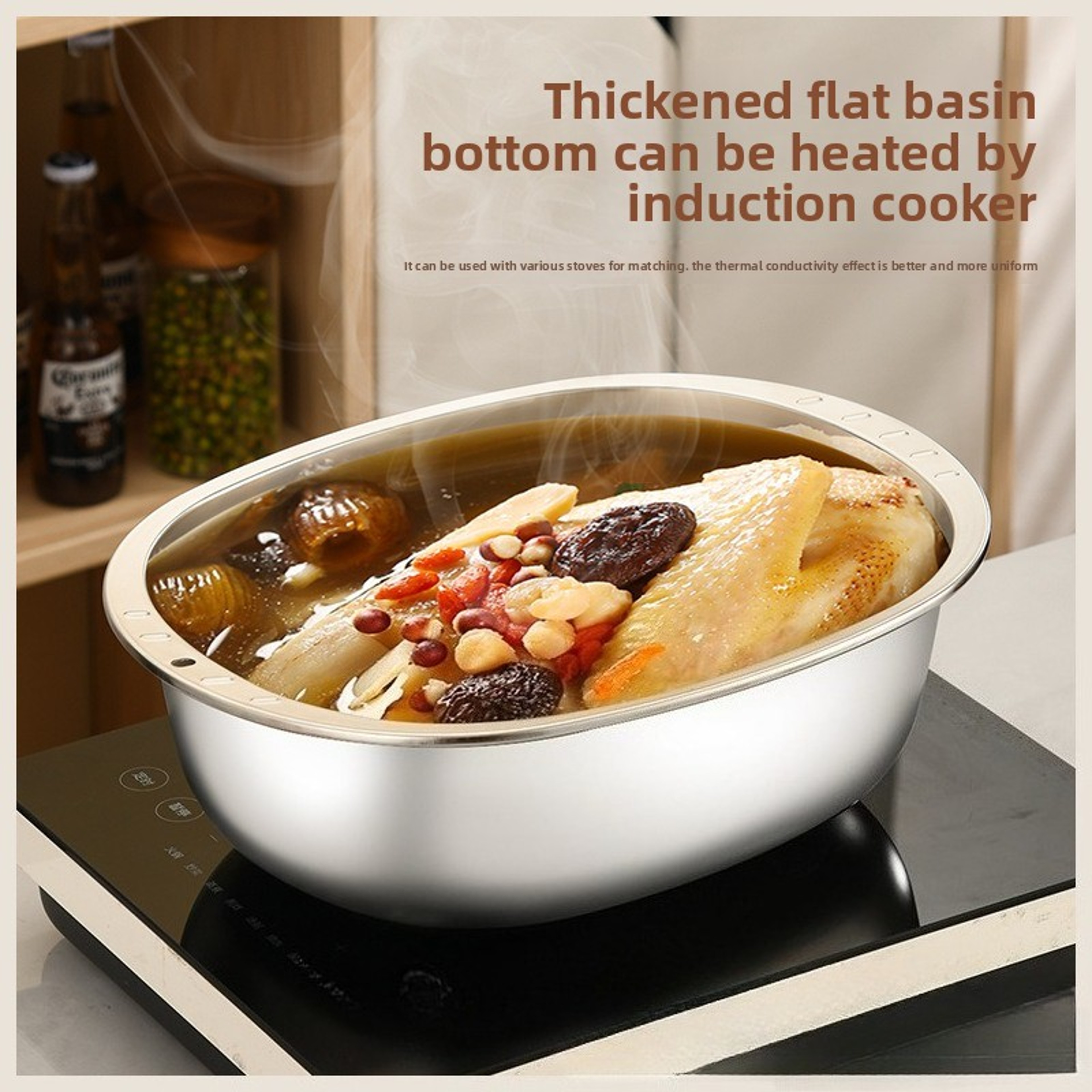 Heavy Duty Stainless Steel Mixing Bowl For Dough Kneading  Vegetables FoodGrade Dishwasher Safe 3