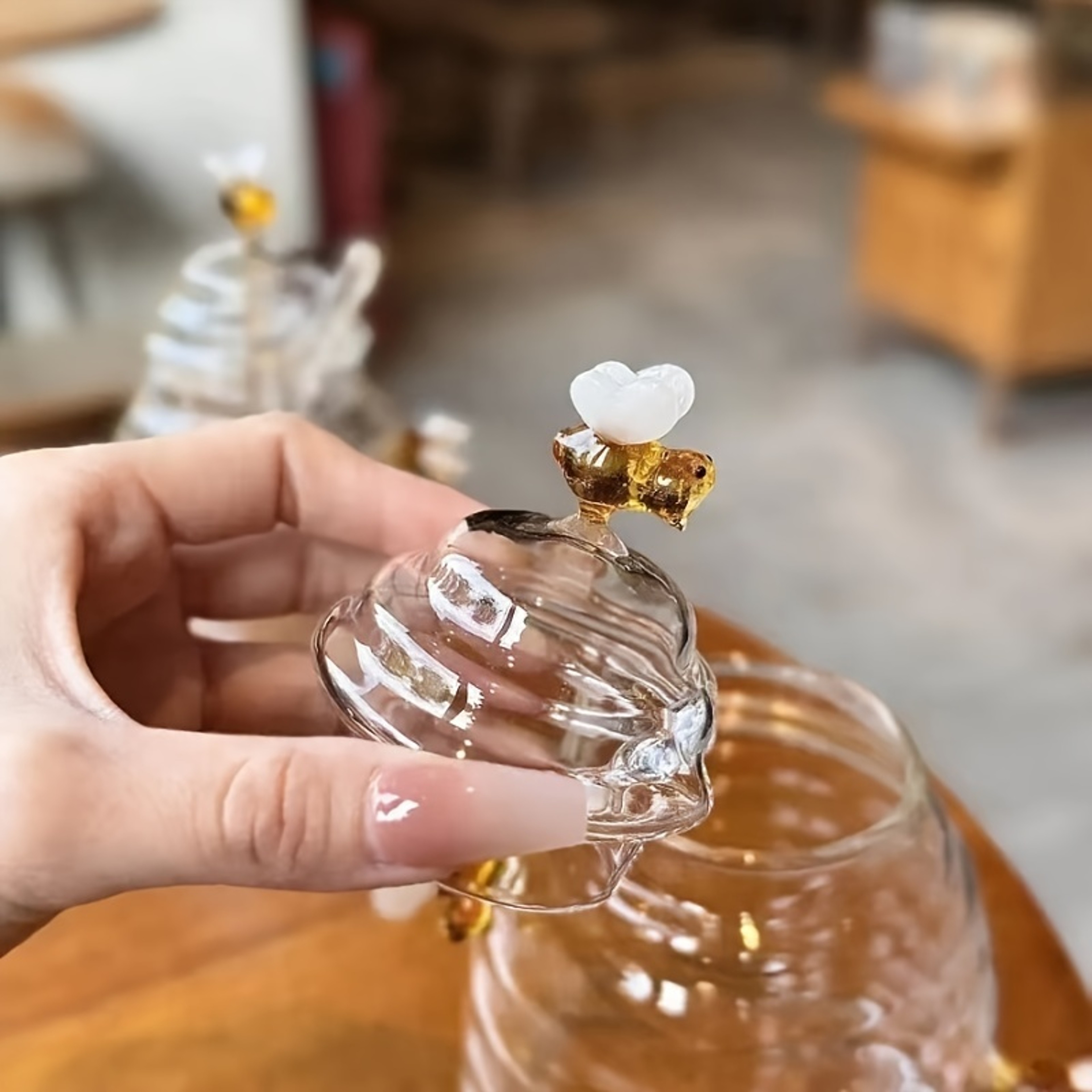 AnimalThemed Borosilicate Glass Honey Jar With Lid Perfect For Kitchen  Dining 3