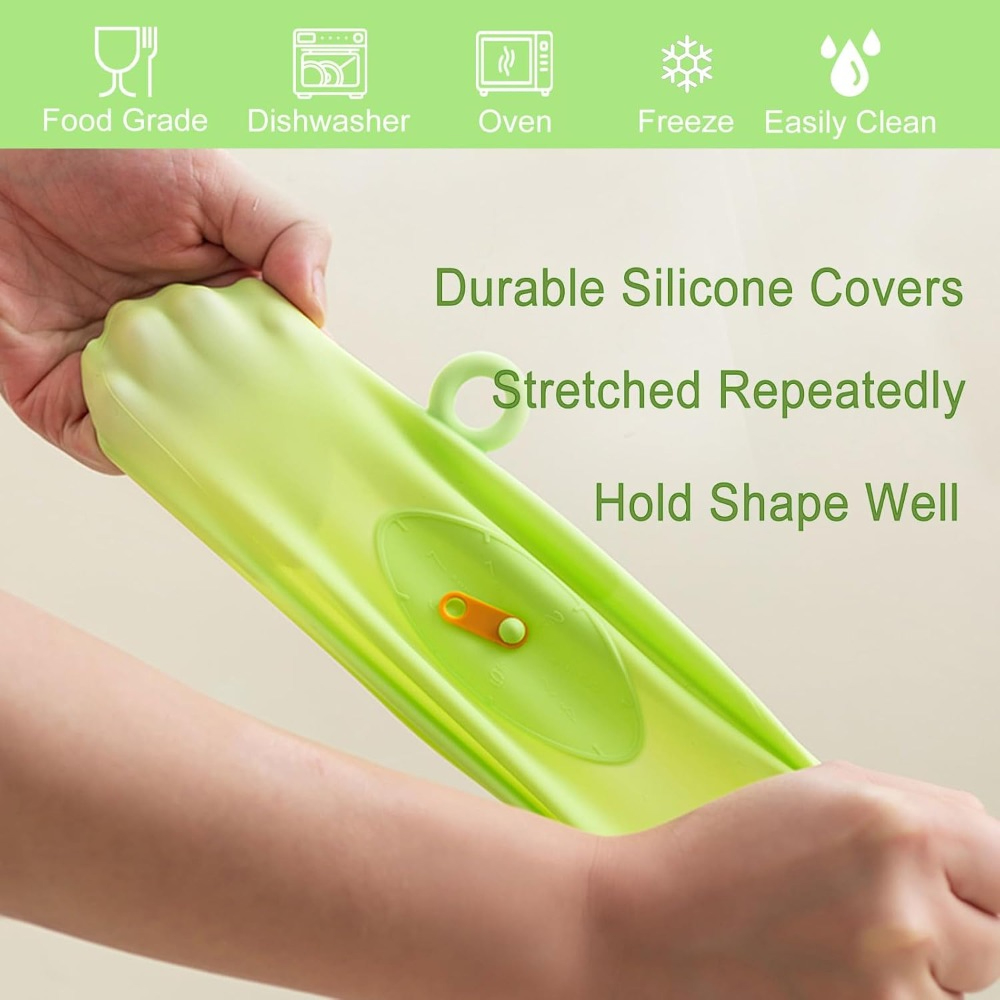 Silicone Stretch Food Covers EcoFriendly Reusable Lids With Pull Tab  Weekly Tracker For BowlsJarsC 3
