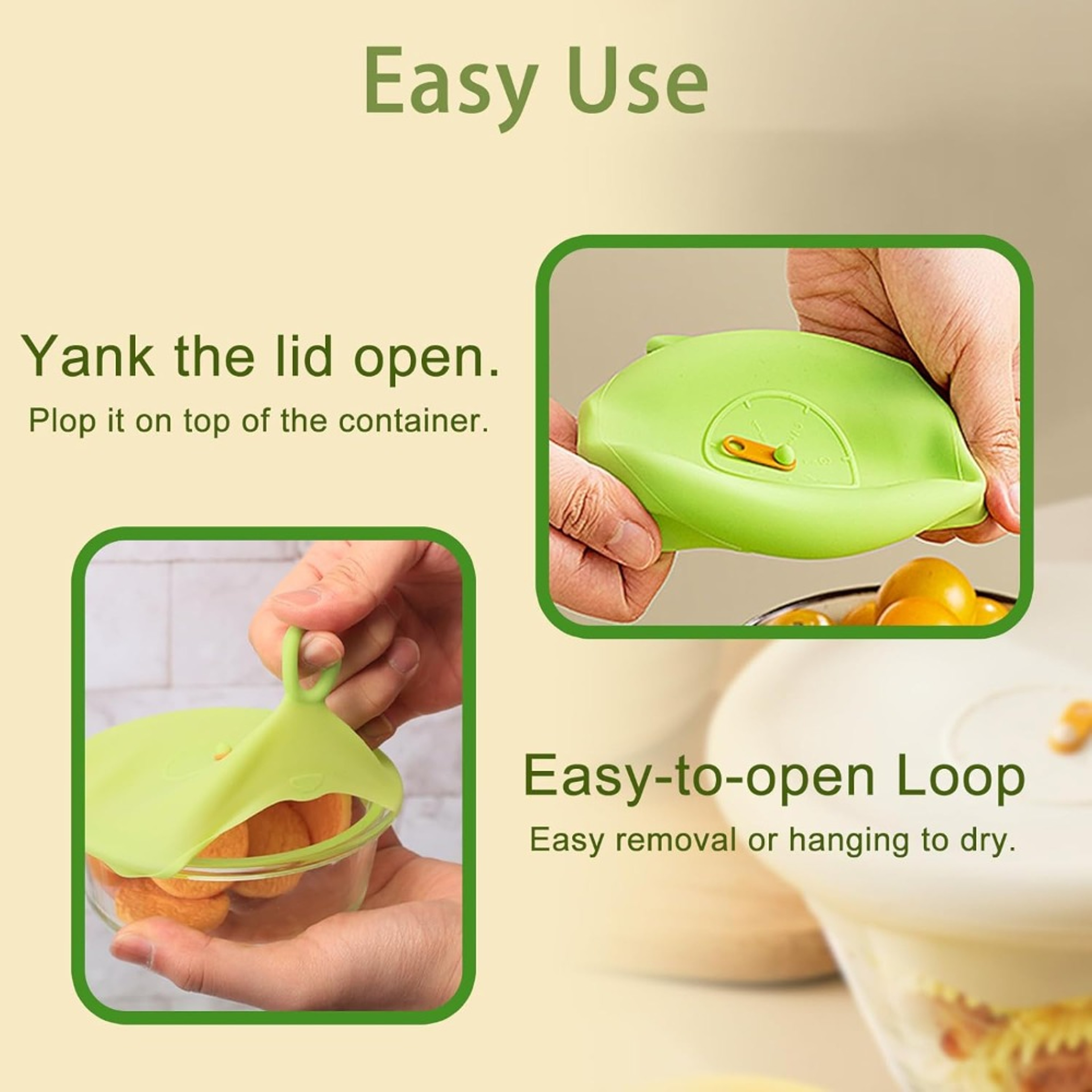 Silicone Stretch Food Covers EcoFriendly Reusable Lids With Pull Tab  Weekly Tracker For BowlsJarsC 2