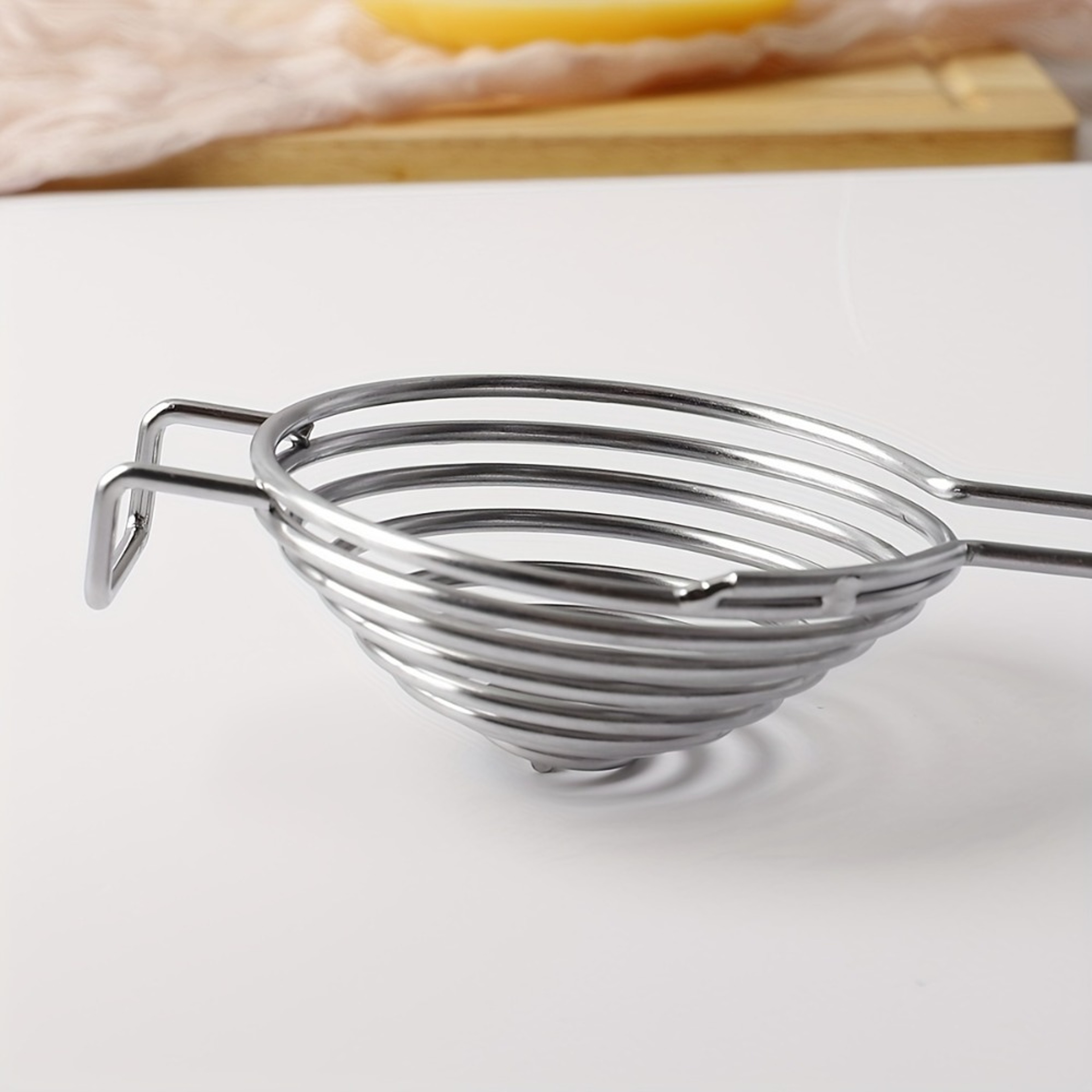 Stainless Steel Egg Separator Tool Extended Handle Yolk  White Separator For Quick Baking 4
