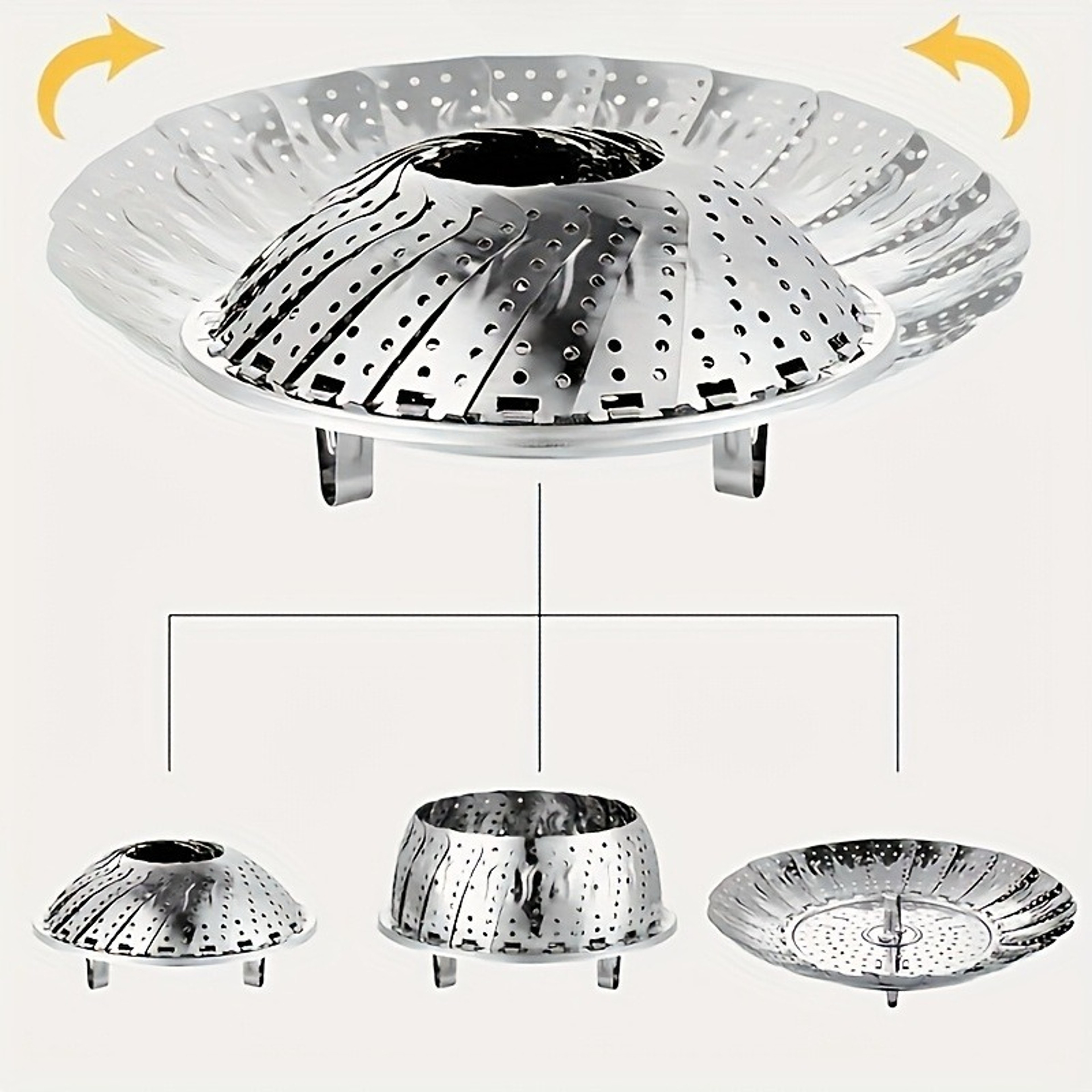 MultiPurpose Foldable Stainless Steel Steamer Collapsible Cooking Rack For Kitchen And Restaurant 4