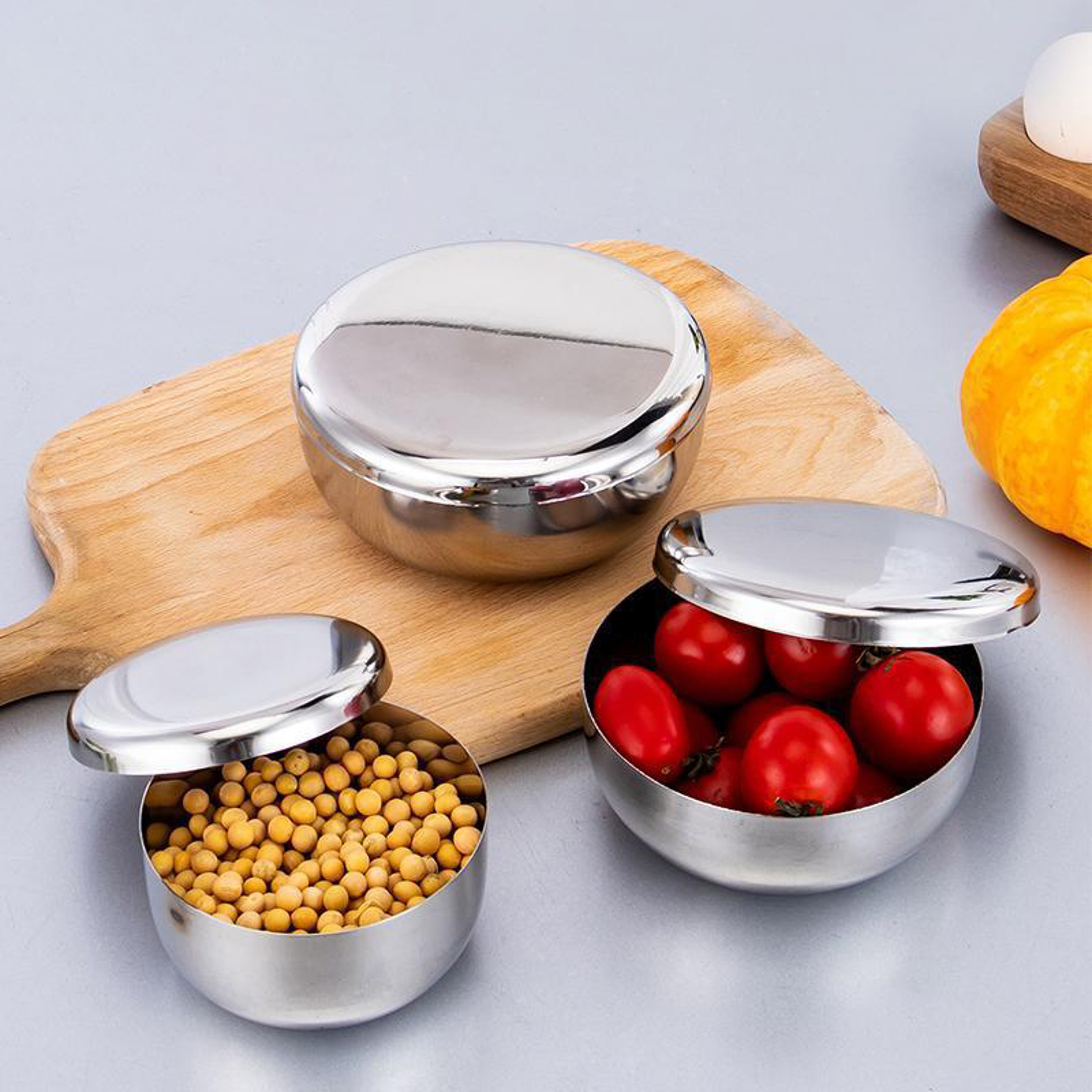 Single Layer Anti Scalding Stainless Steel Rice Bowl With Cover Ideal For Children And Family Meals 4
