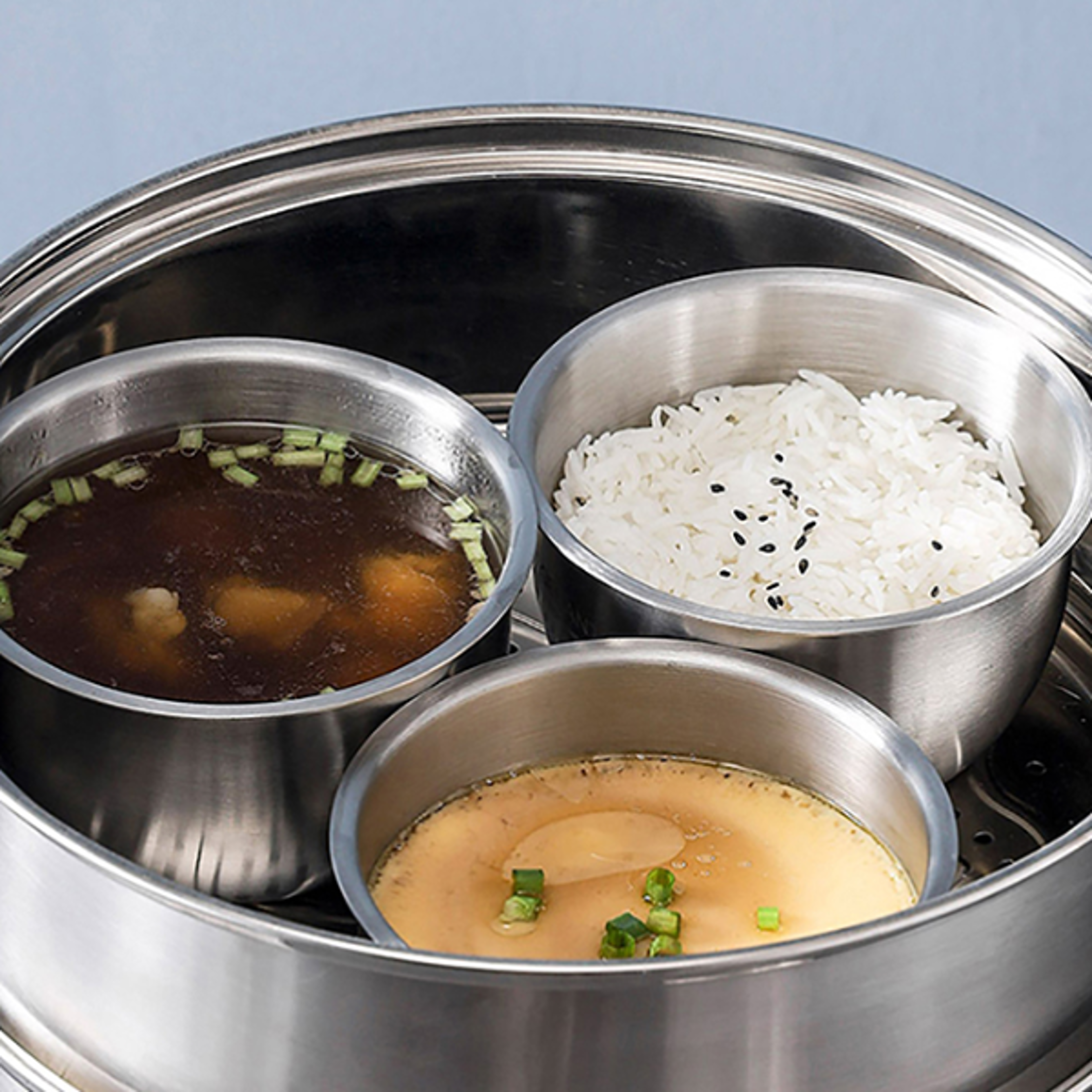Stainless Steel Steamed Egg Bowl with Lids Premium Kitchen Tableware for Desserts Soups Rice Noodl