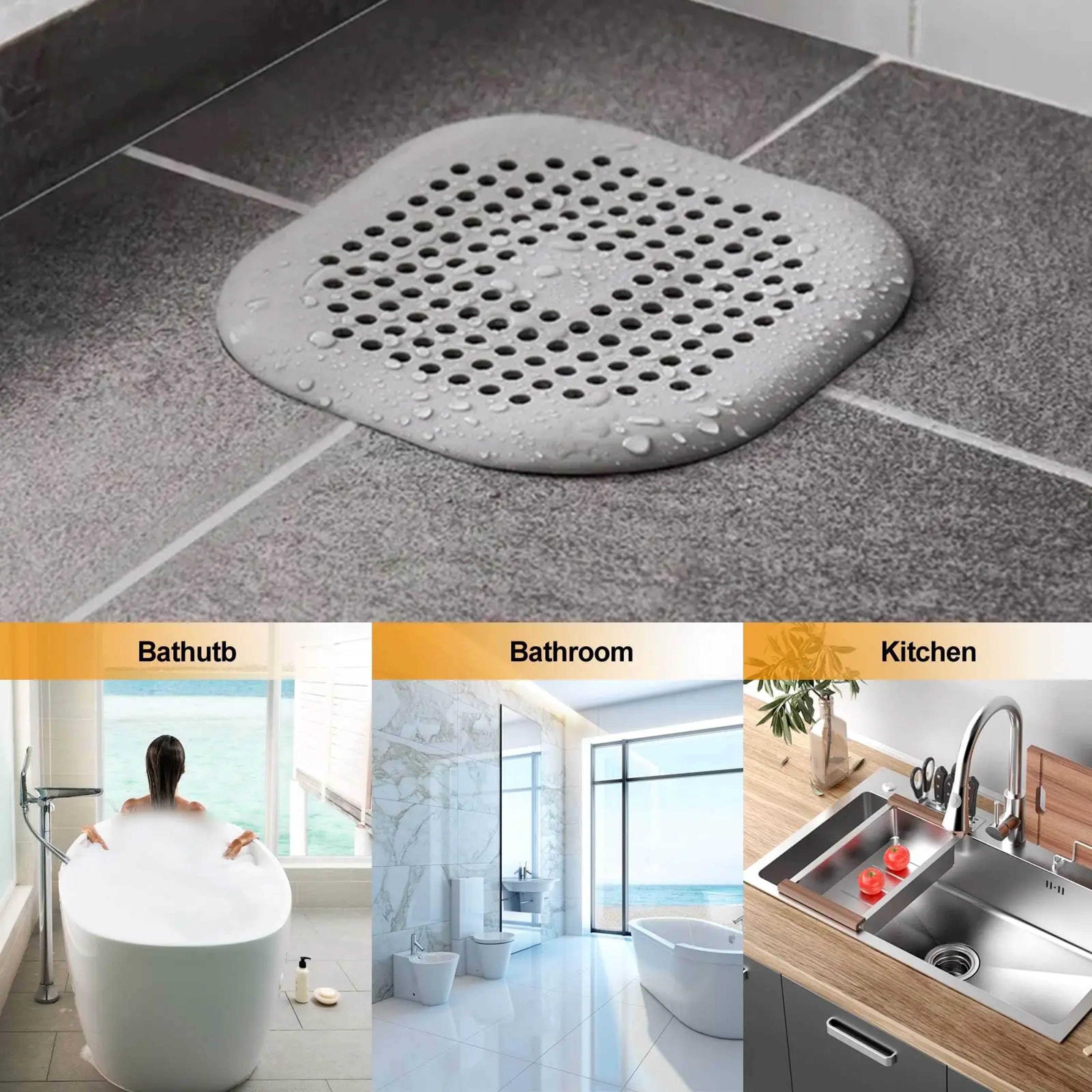 Plug Stopper for Kitchen & Bathroom Drains Silicone Shower Hair Catcher & Sink Strainer – view 4