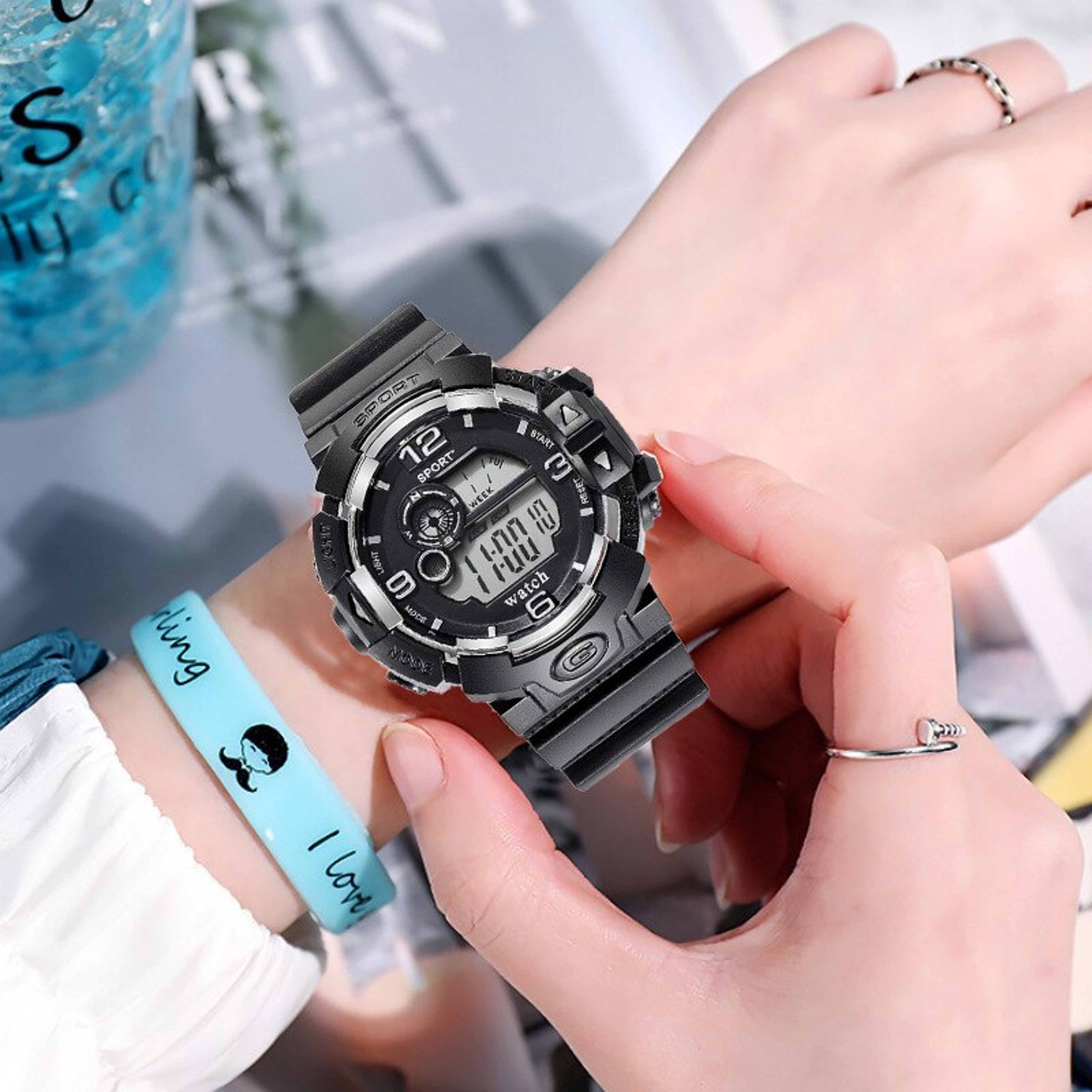 Luminous Digital Military Sport Watch for Men Waterproof LED Calendar Silicone Strap – view 3