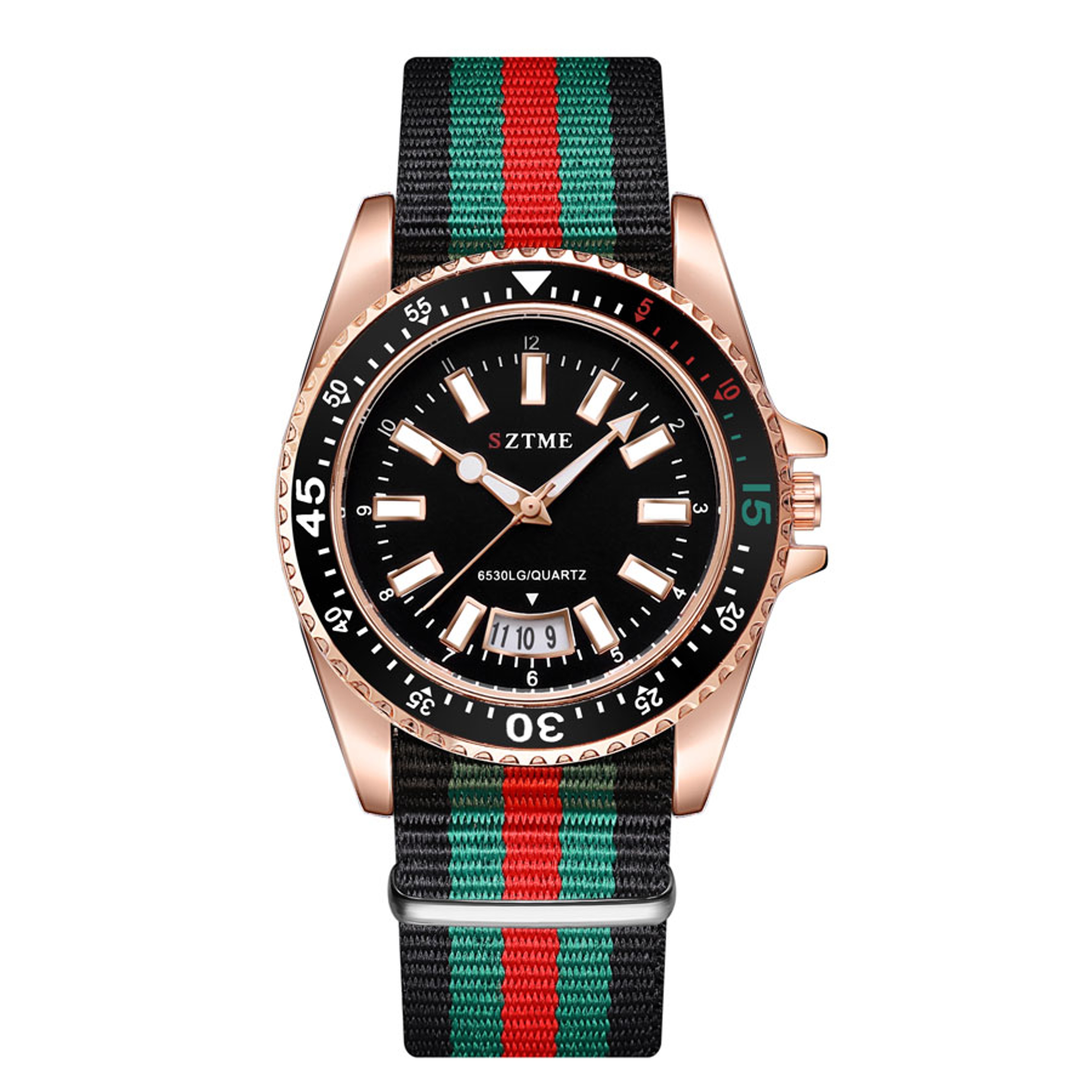 Luxurious Nylon Strap Calendar Watch For Men  Women With Night Light Quartz Movement 6