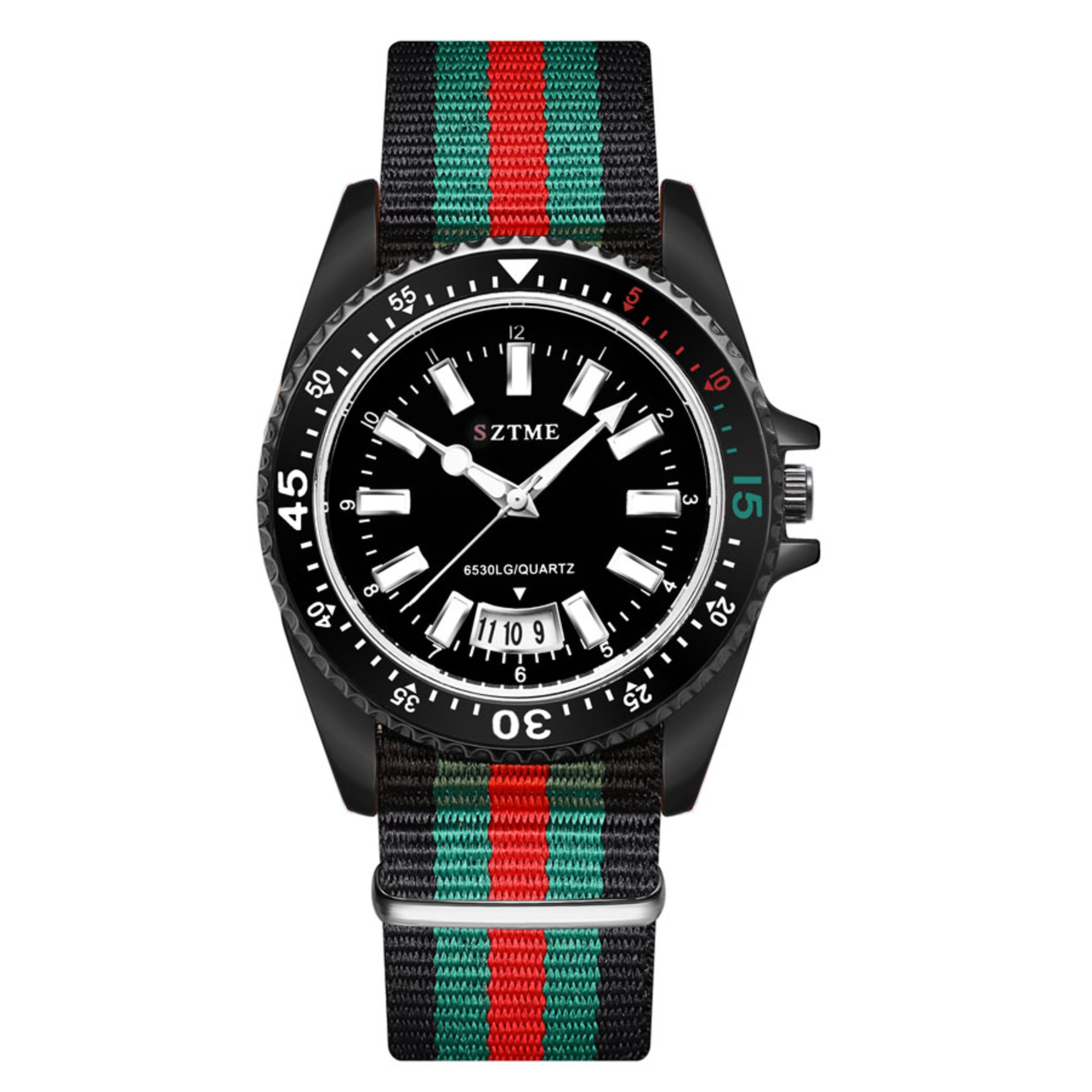 Luxurious Nylon Strap Calendar Watch For Men  Women With Night Light Quartz Movement 8