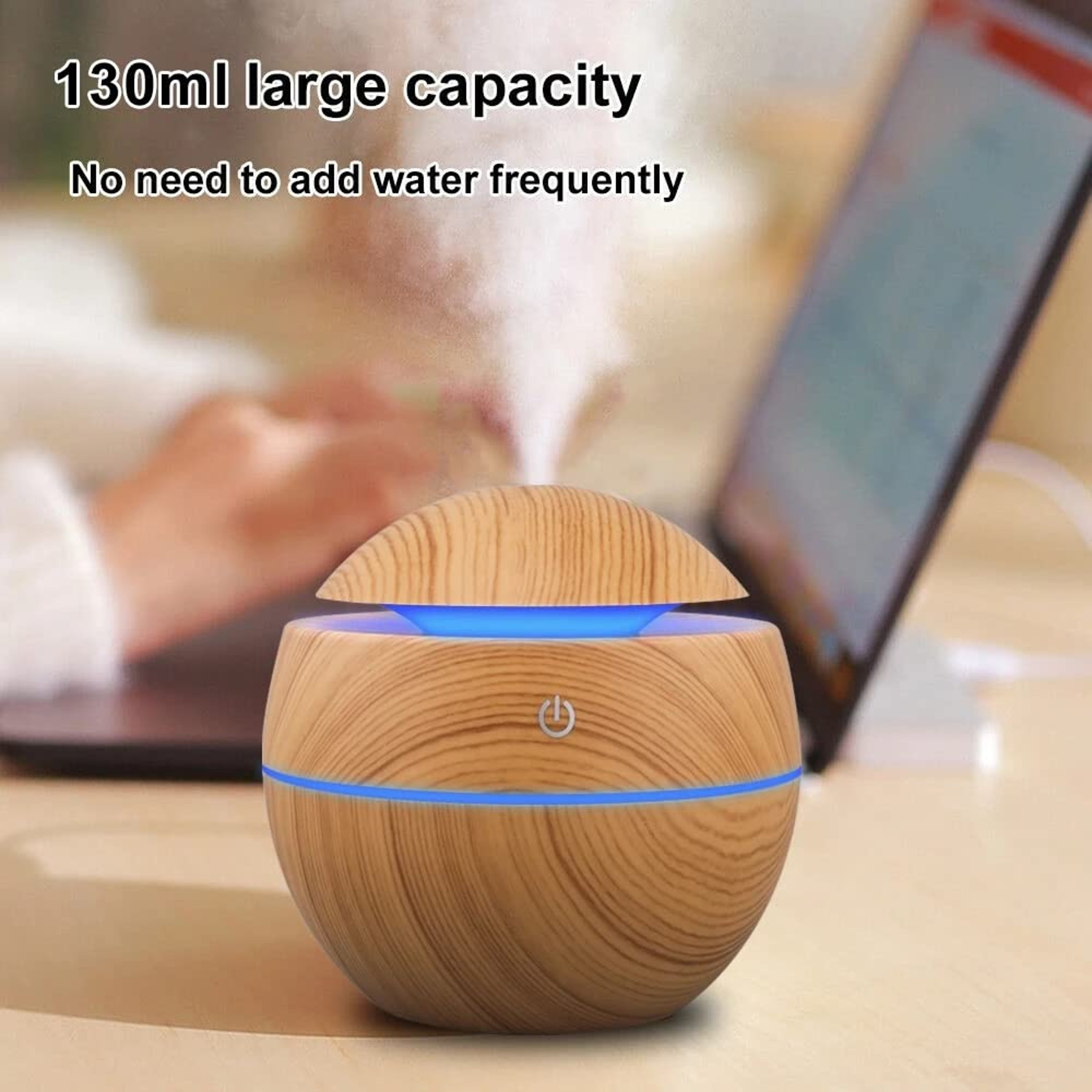 Wooden Ultrasonic Aroma Diffuser Humidifier Essential Oil Air Freshener for Bedroom, Relaxing Mist Maker – view 3