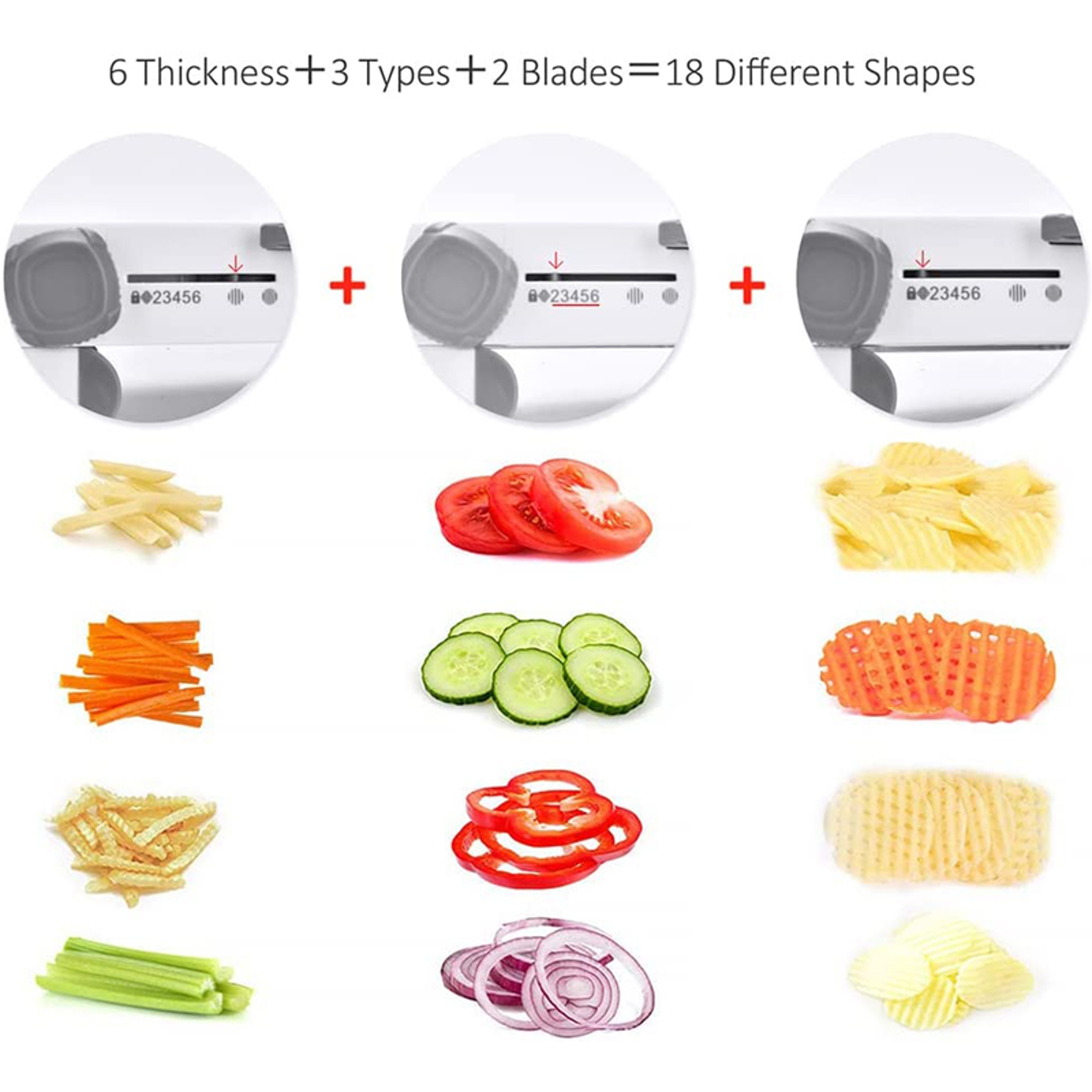 Ultra Sharp Mandoline Slicer Adjustable Vegetable Cutter with Multi-Thickness Settings – view 2