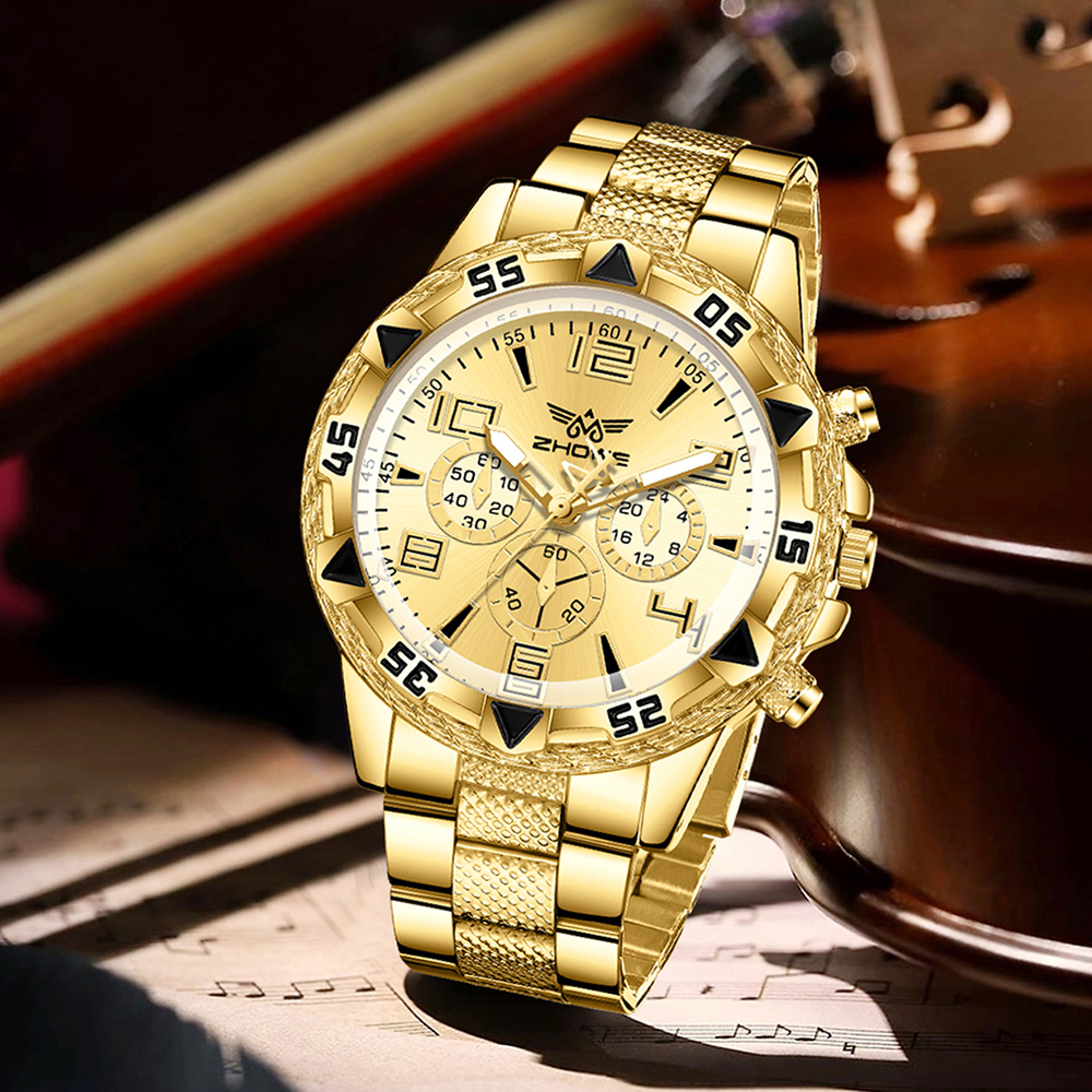 Mens Fashion Quartz Watch Set with Digital Scale Dial Perfect for Daily Wear – view 4