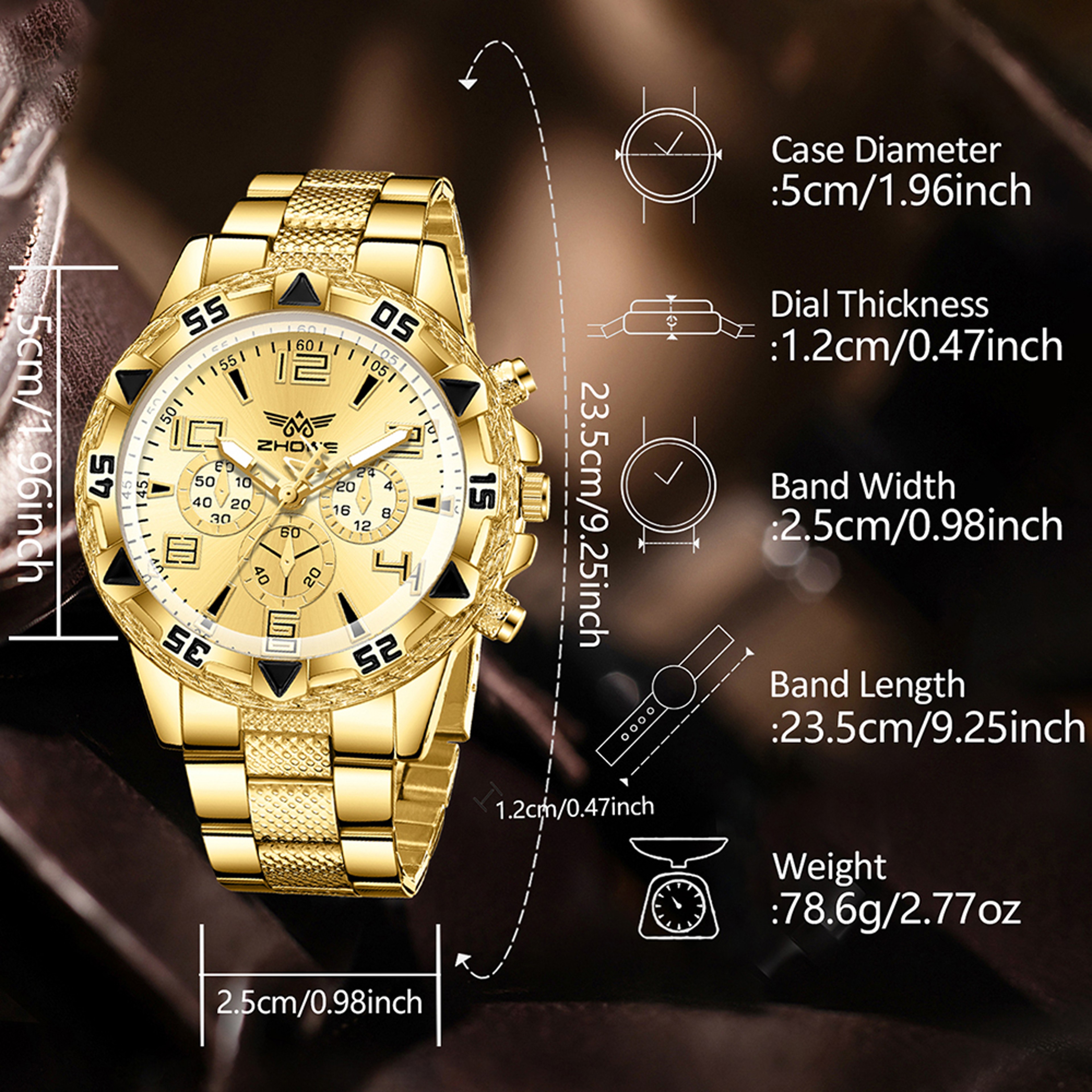 Mens Fashion Quartz Watch Set with Digital Scale Dial Perfect for Daily Wear – view 6