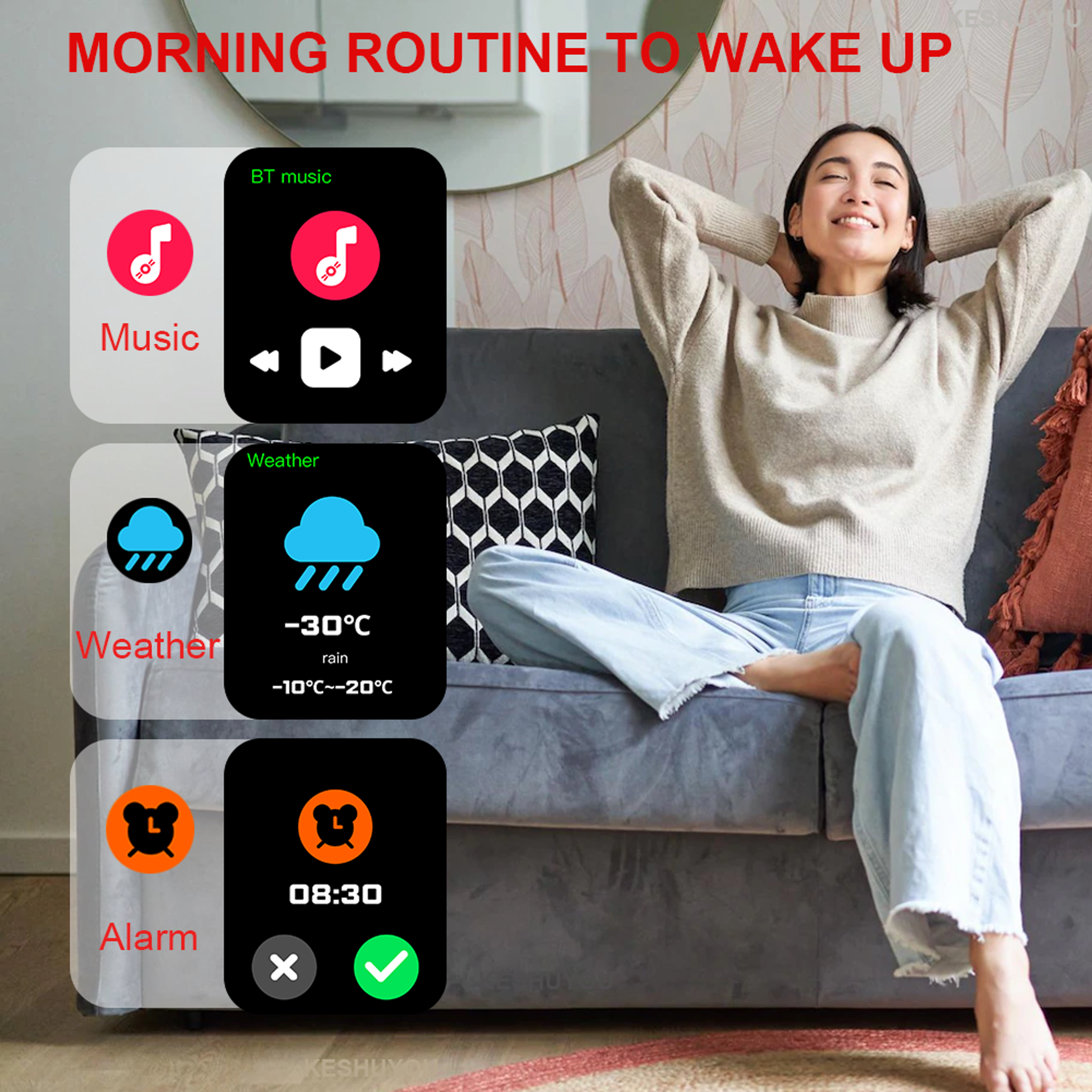 New Smart Watch HD Display Sport Modes Call  Message Preview Weather Forecast For Men  Women 4