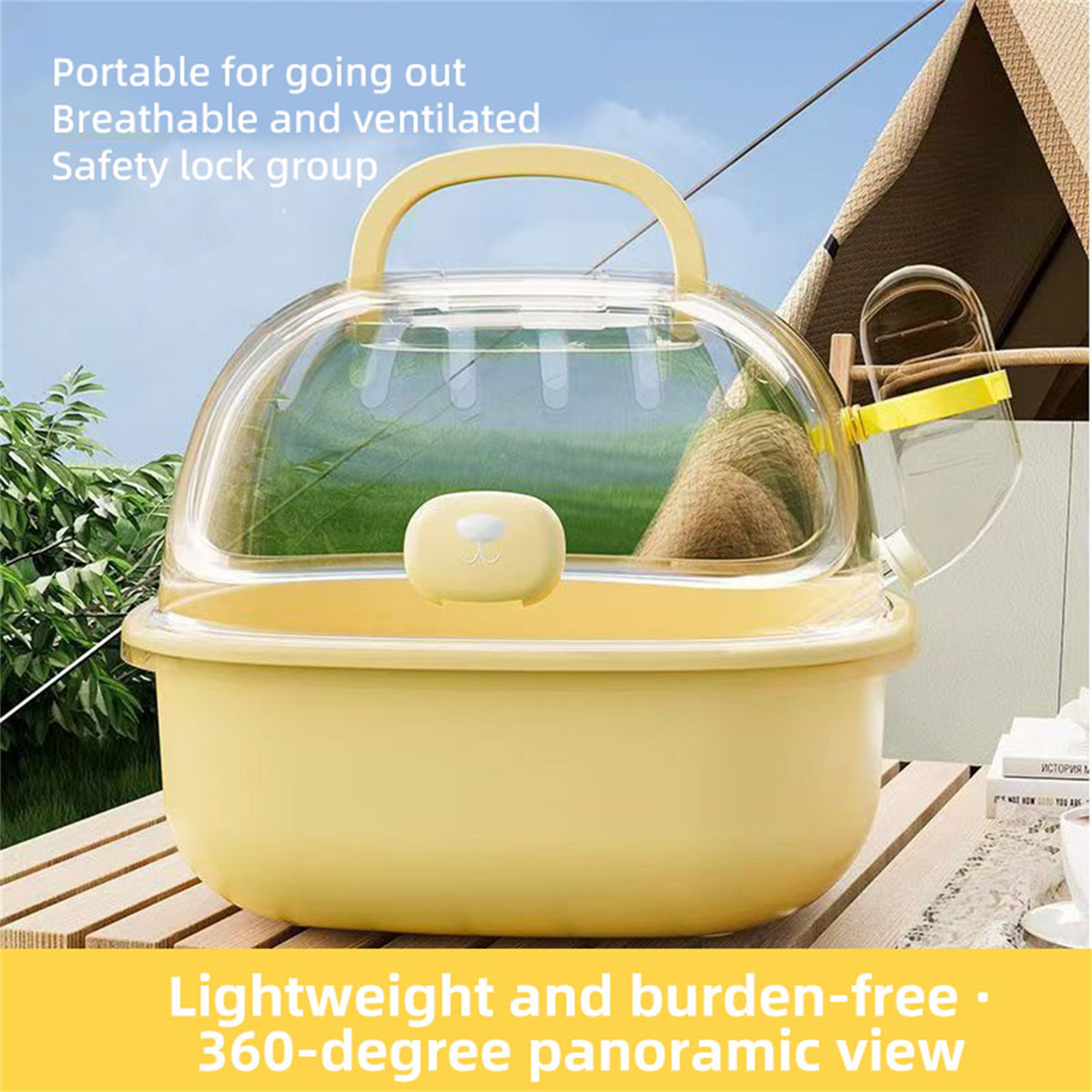 Portable Transparent Hamster Cage For Outdoor Use Spacious  Handheld Ideal For Golden Retrievers  S 1
